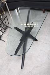 Mid-Century Modern Adrian Pearsall Wood / Glass Jacks Coffee Table Custom Glass