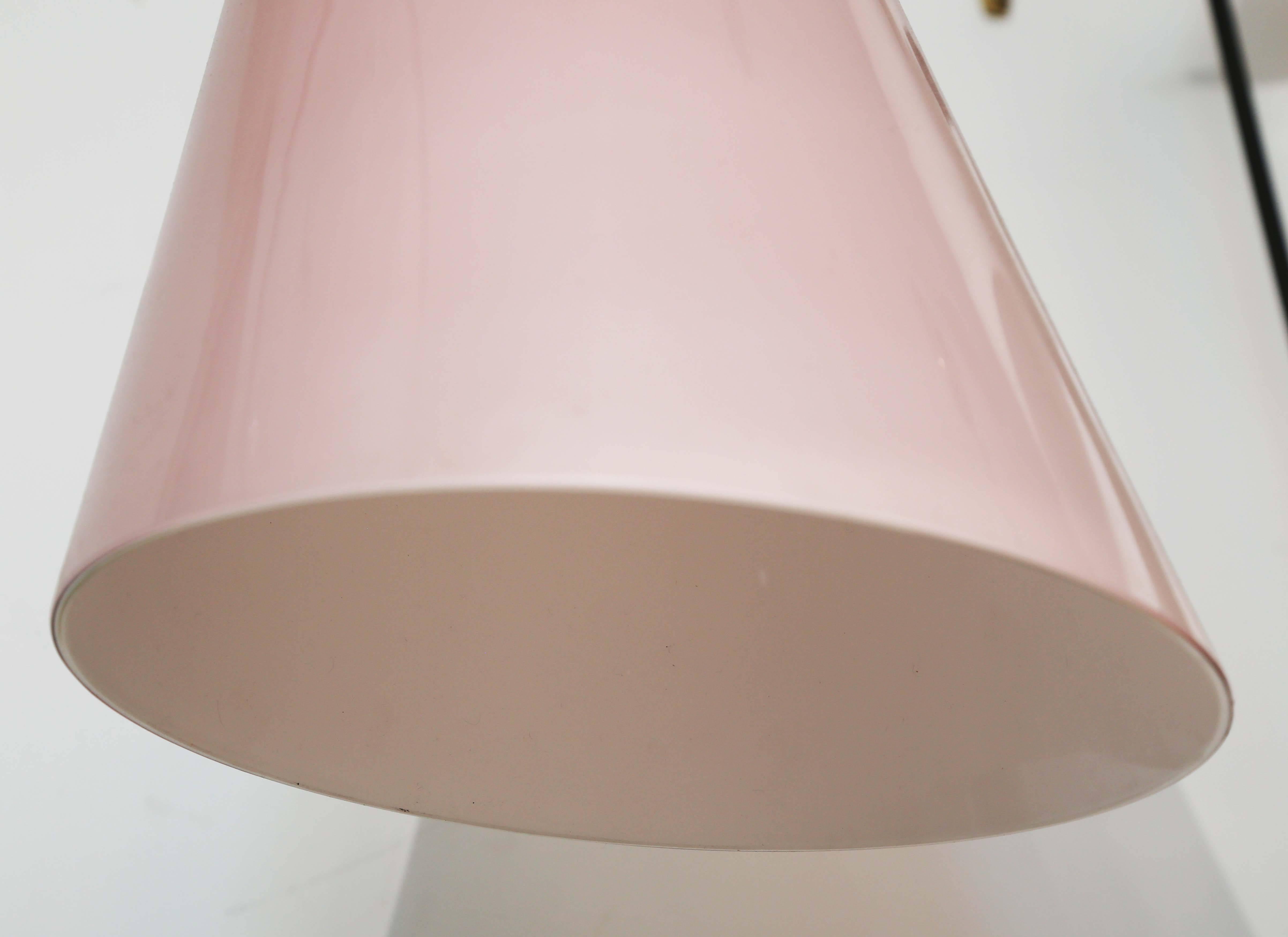 20th Century Mid-Century Modern Italian Murano Fontana Arte Glass Pendant Ceiling Lamp For Sale