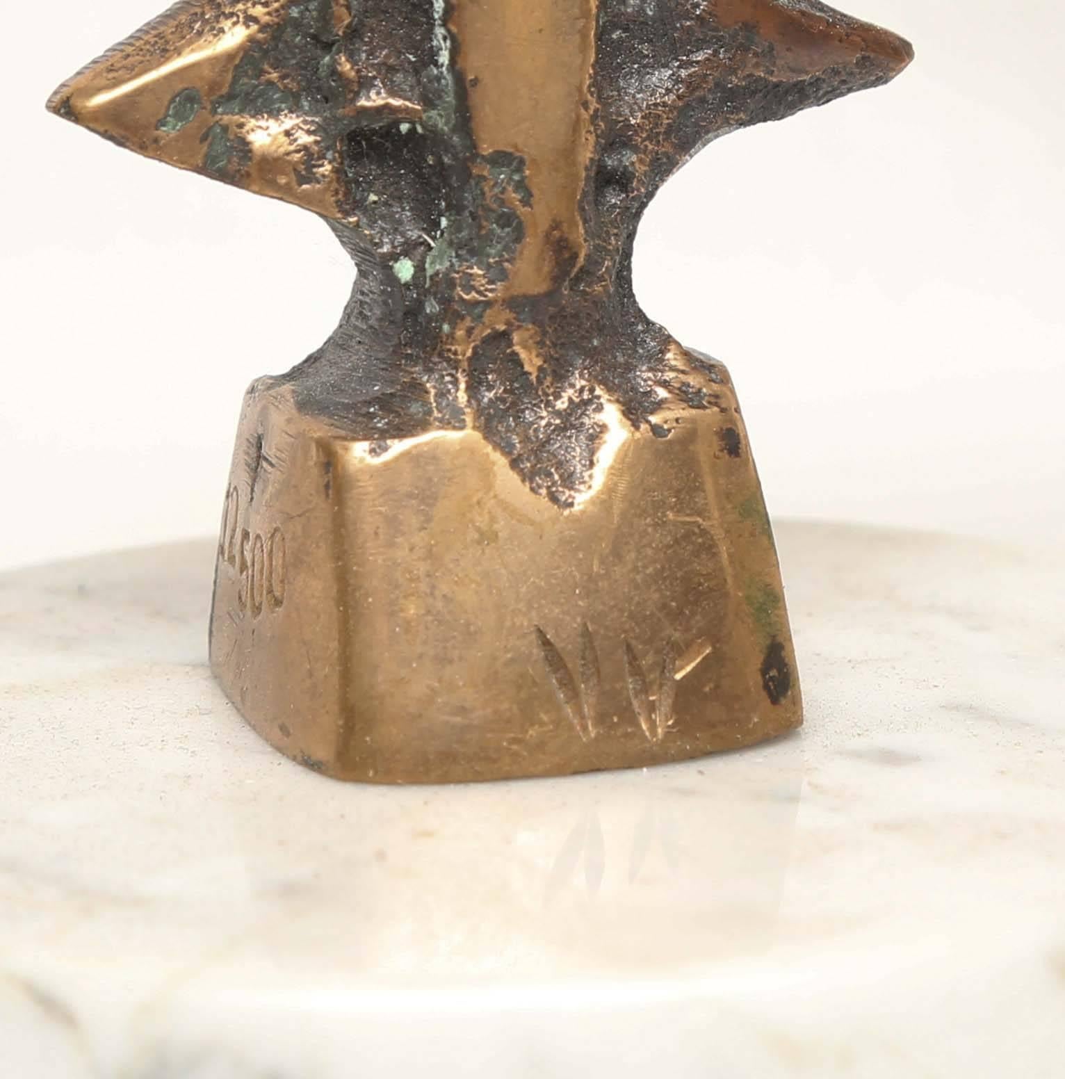Mid-Century Modern Abstract Bronze Sculptures Signed, 