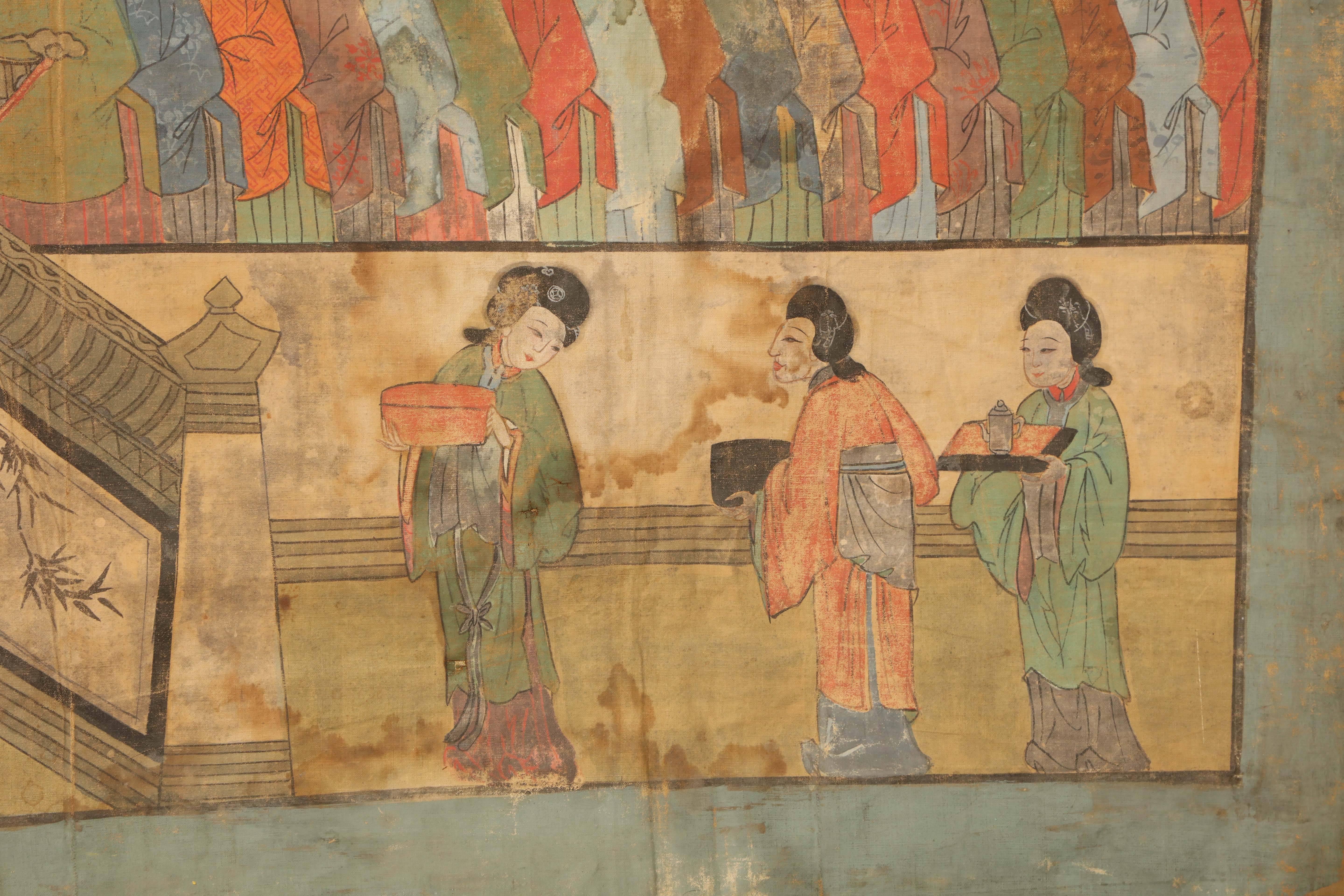 Large 19th Century Chinese Ancestor Painting of Women 1