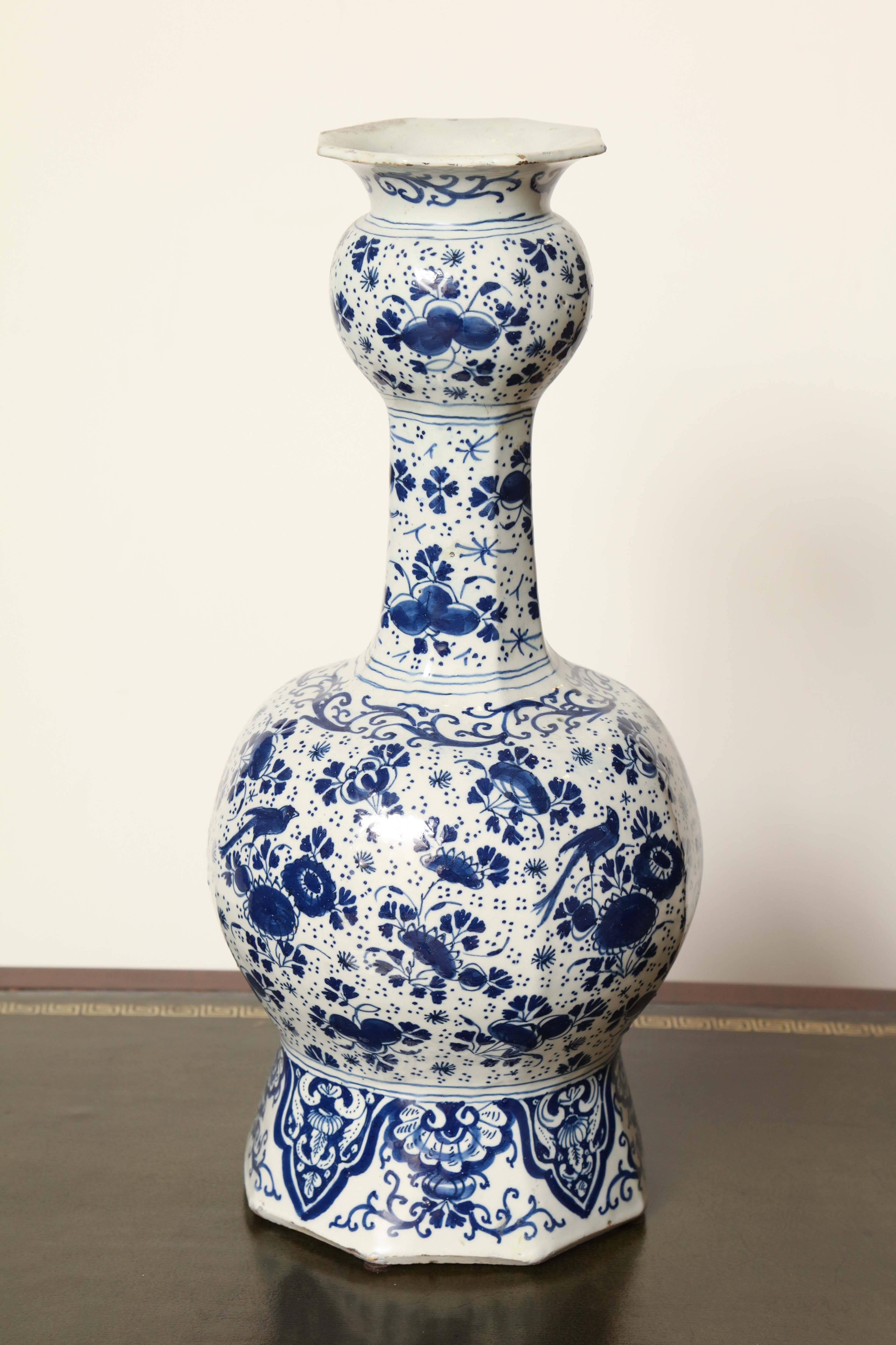 Delft, blue and white vase, circa 1830.
