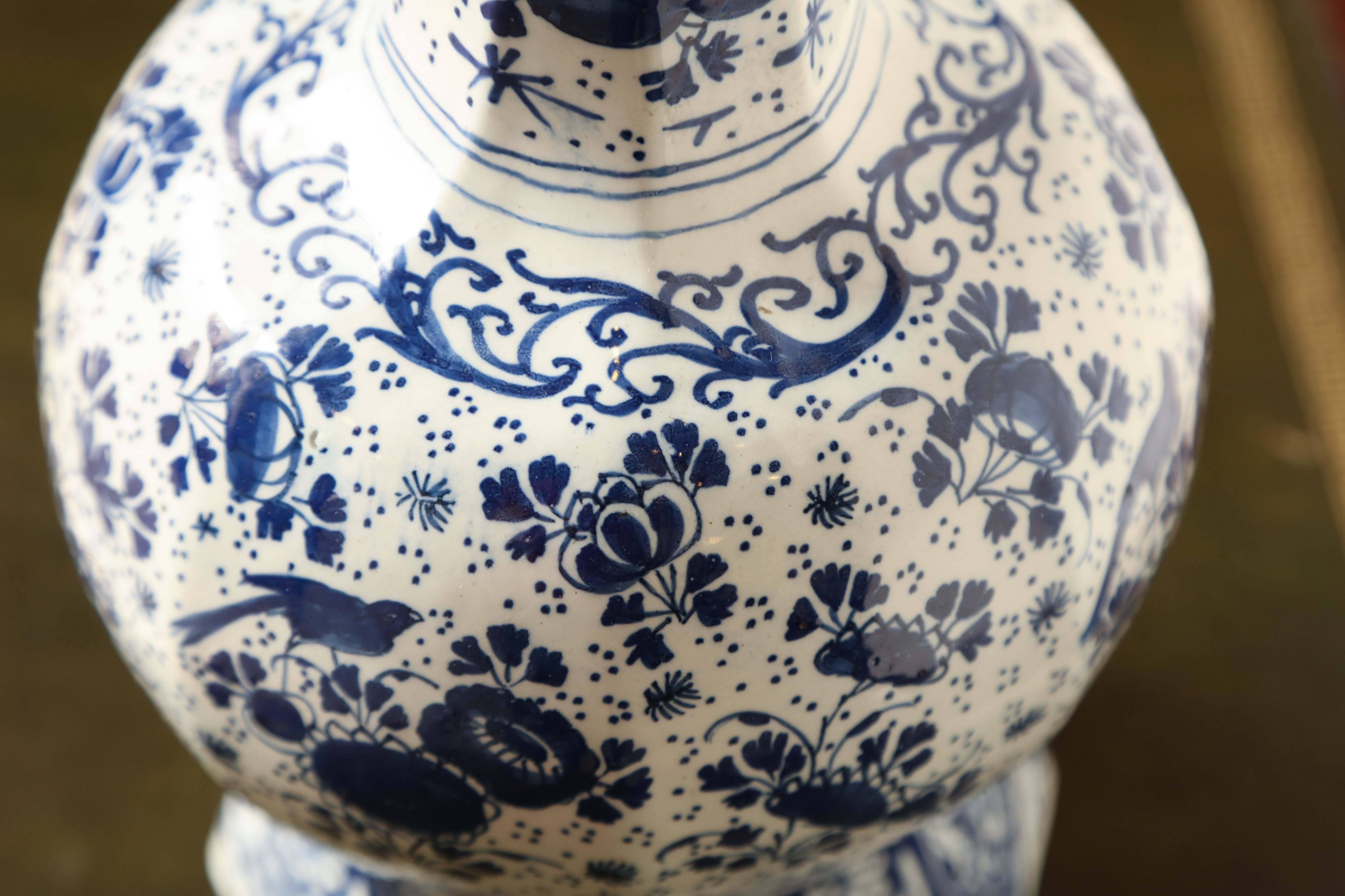Delft, Blue and White Vase For Sale 1