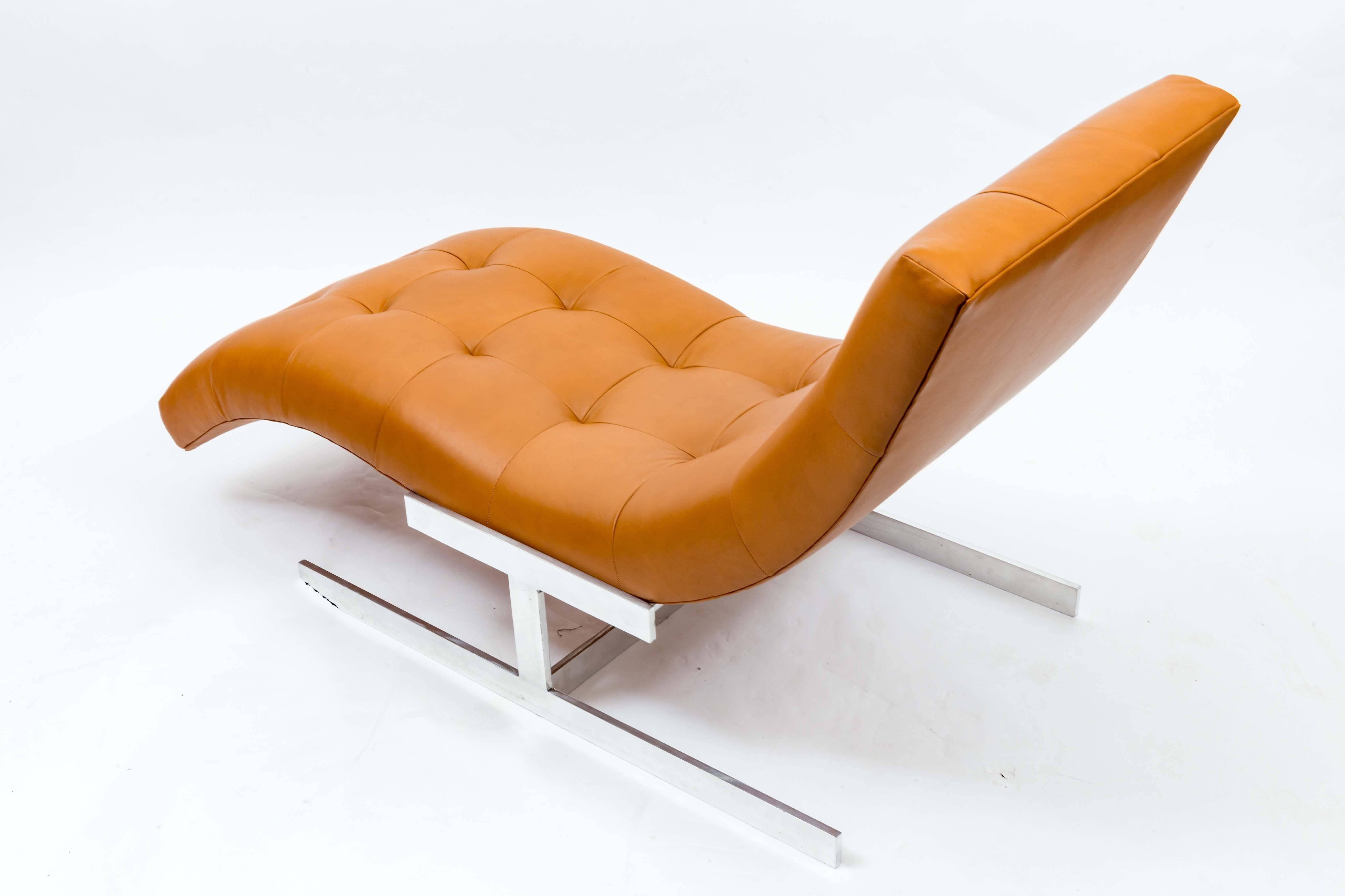 Milo Baughman 'Wave' Chaise In Excellent Condition In New York City, NY
