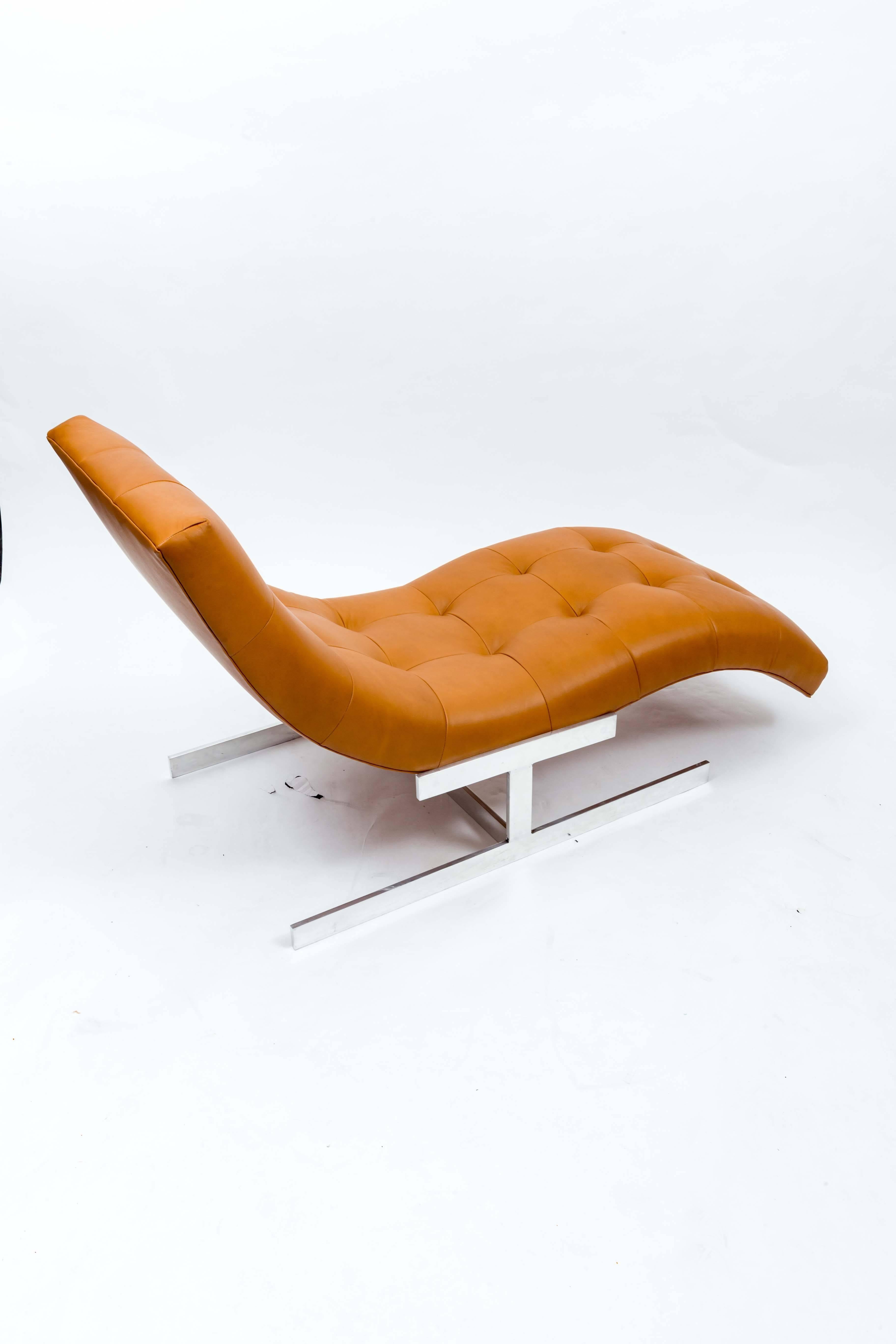 Leather Milo Baughman 'Wave' Chaise