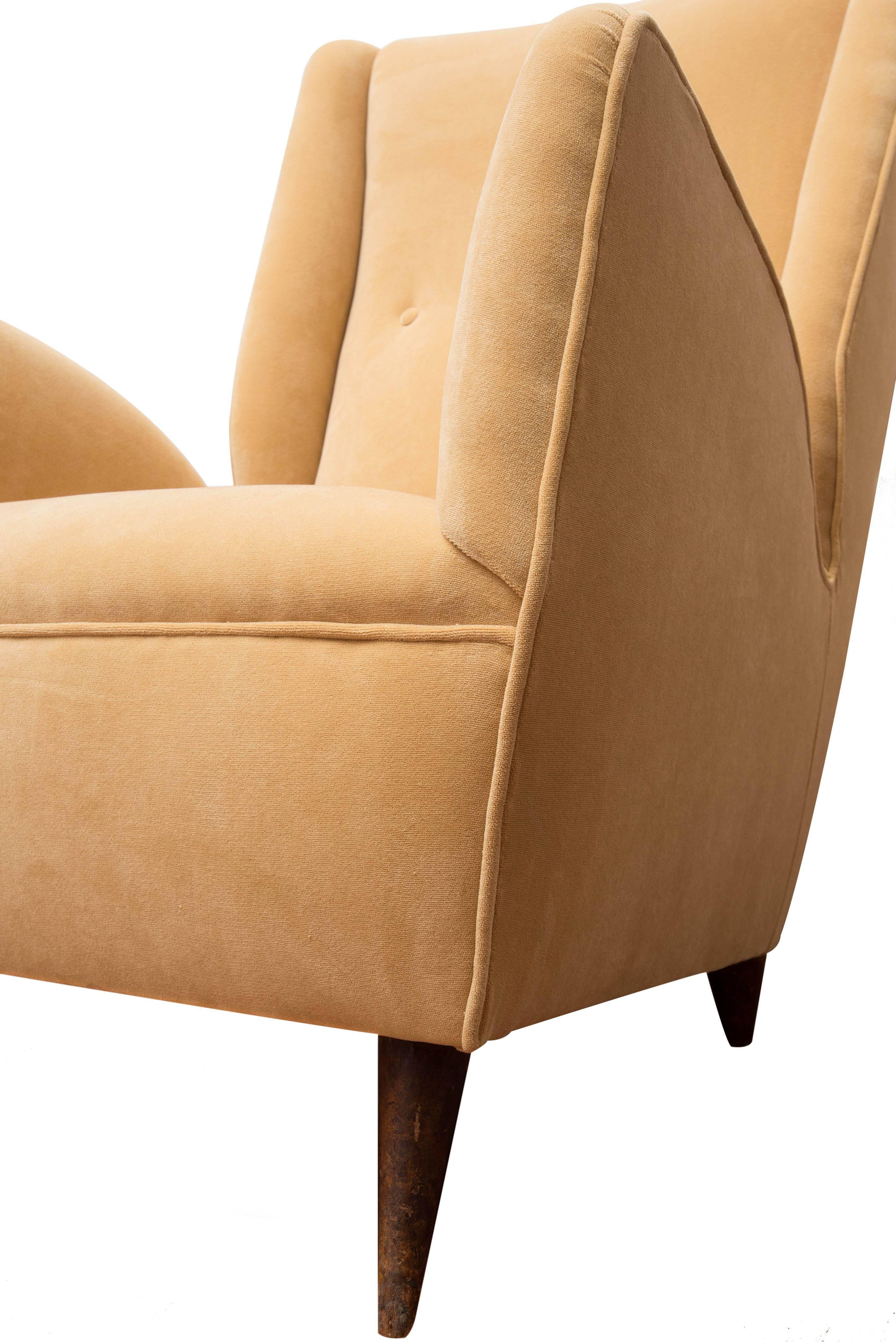 Velvet Gio Ponti, Armchair For Sale