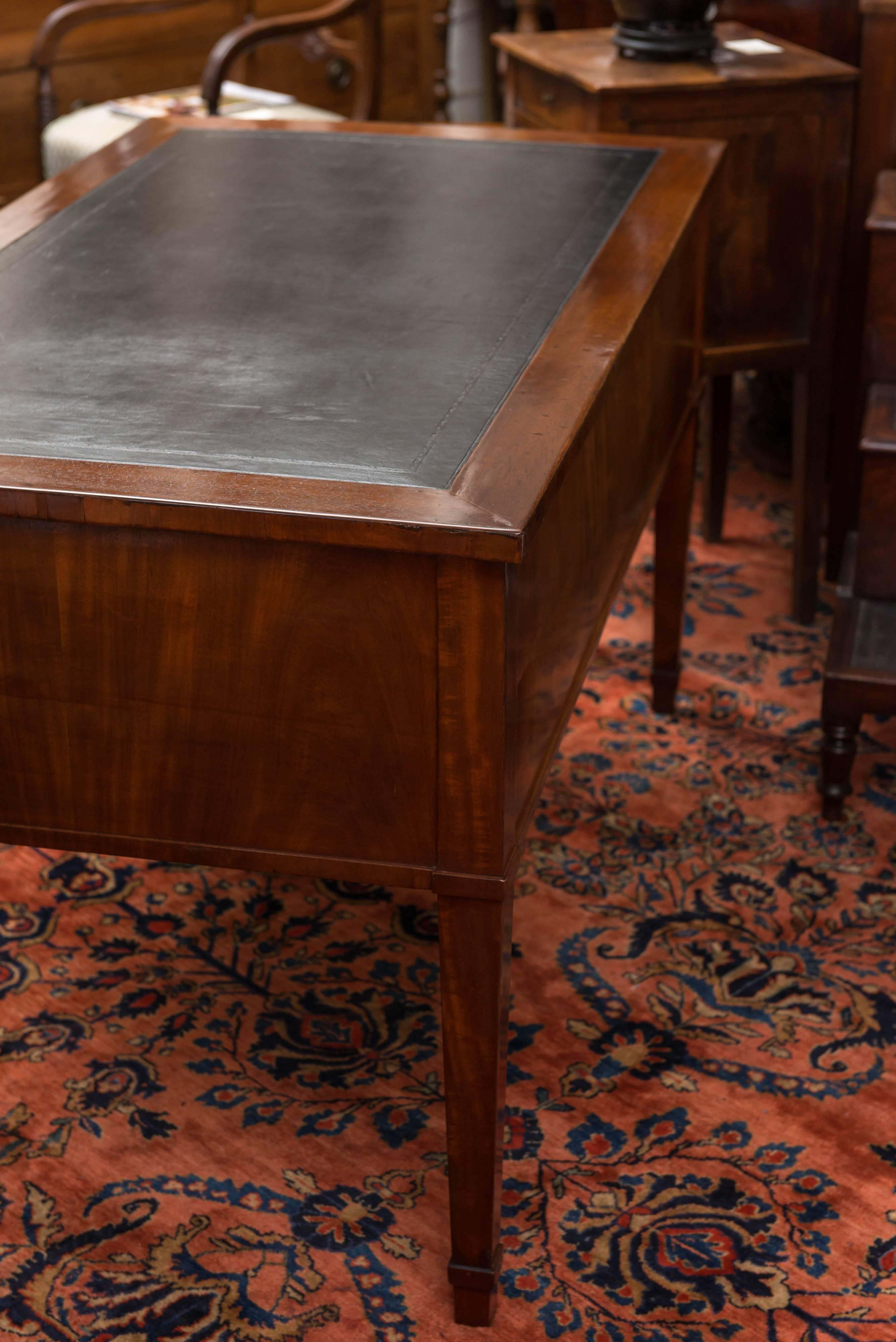 19th Century Biedermeier Mahogany, Leather Top Writing Table or Desk, circa 1835 1