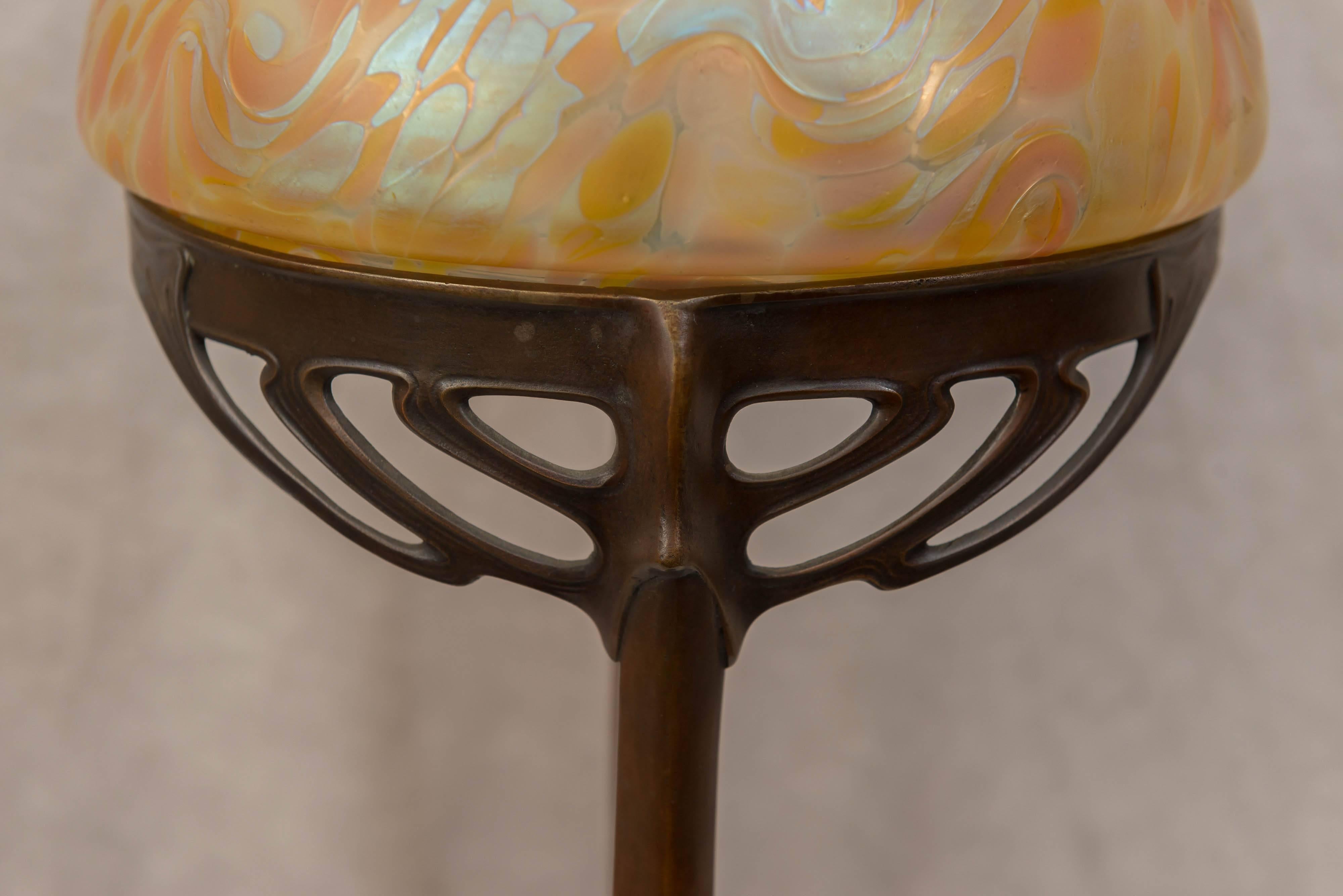 Hand-Crafted Austrian Art Nouveau/ Secessionist Lamp Signed 
