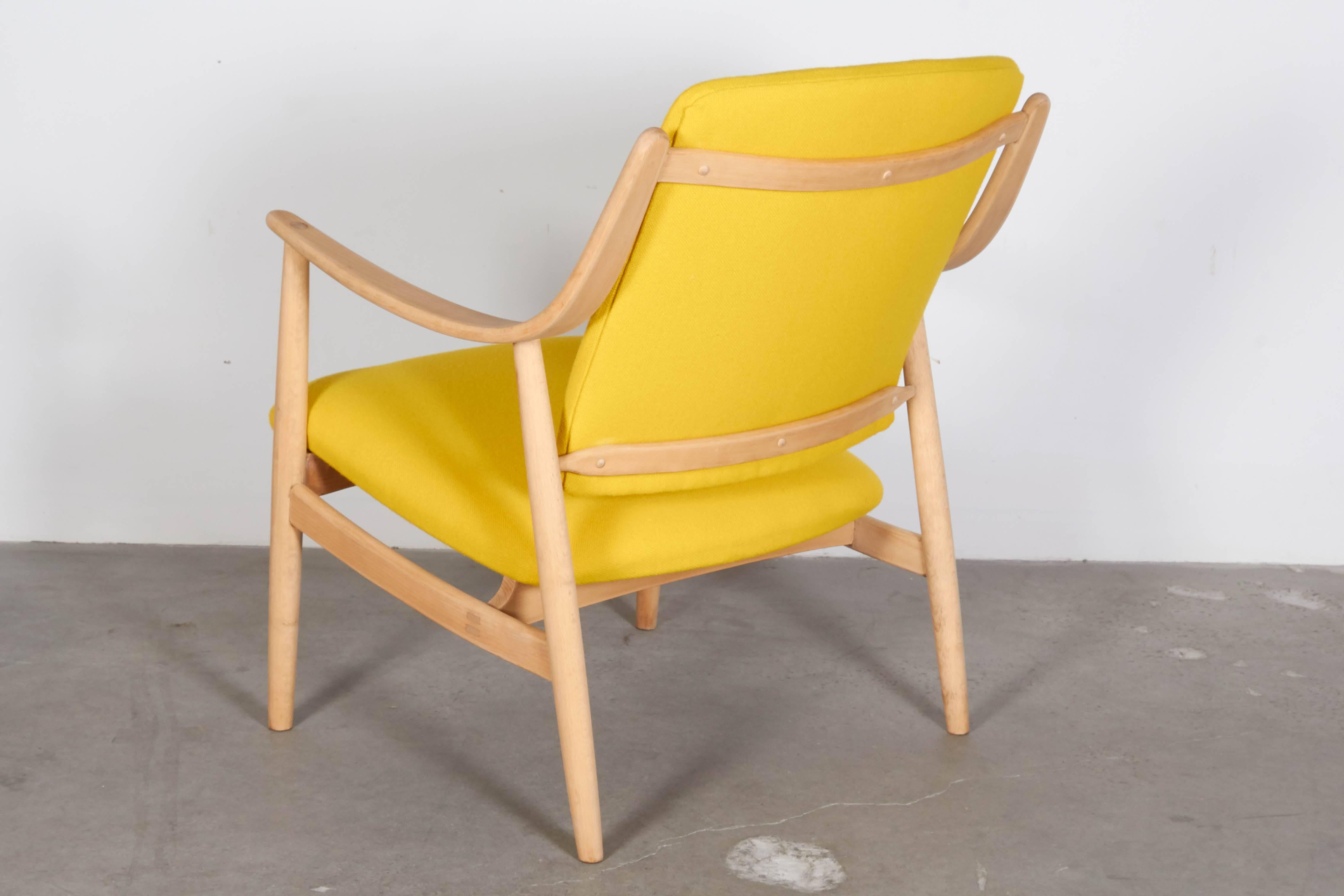 Mid Century Yellow Arm Chair by Torbjorn Afdal In Excellent Condition In New York, NY