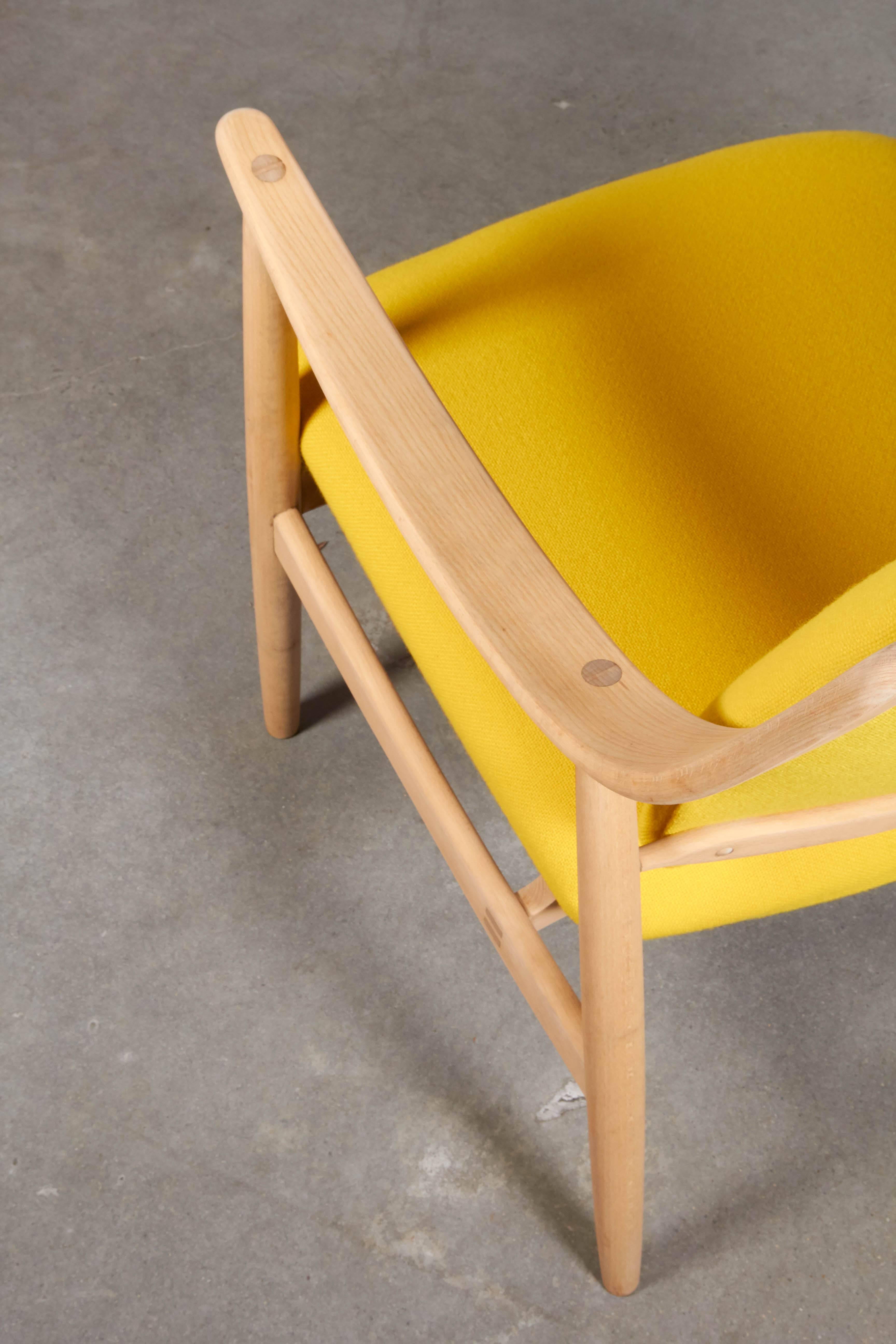 Wool Mid Century Yellow Arm Chair by Torbjorn Afdal
