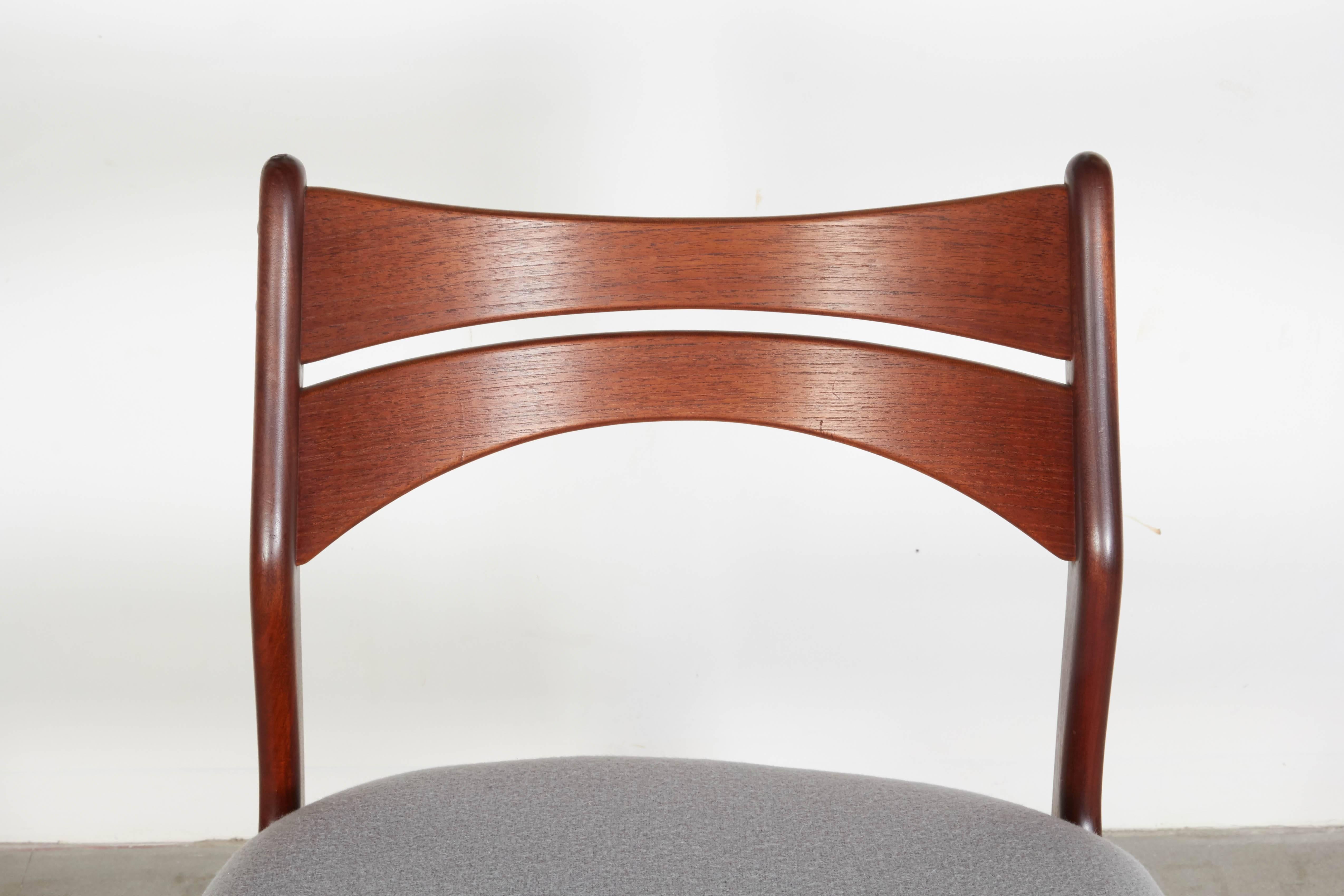 Danish Mid Century Modern Dining Chairs by Erik Buch, Set of Six