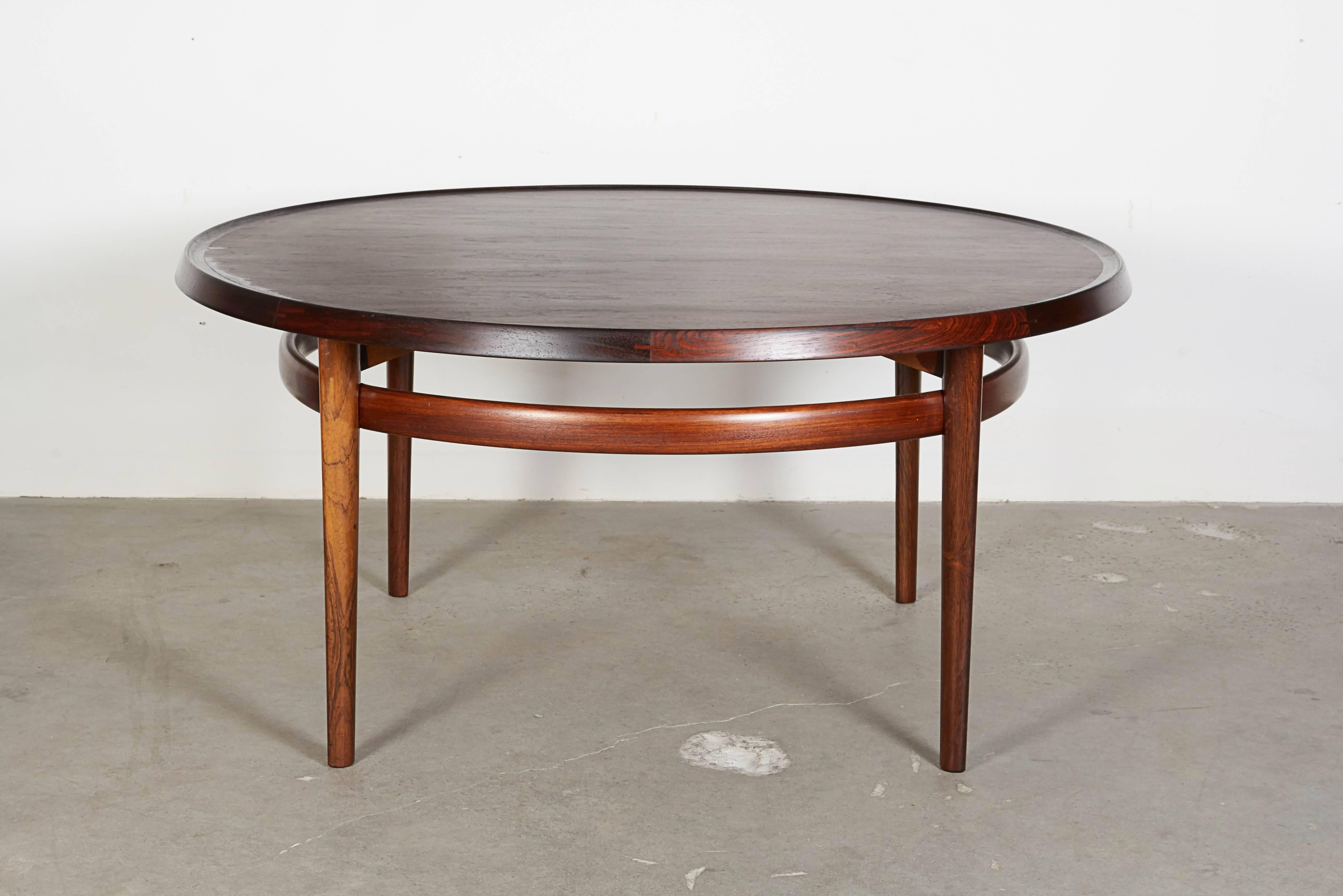 Danish Mid Century Round Coffee Table by Torbjørn Afdal