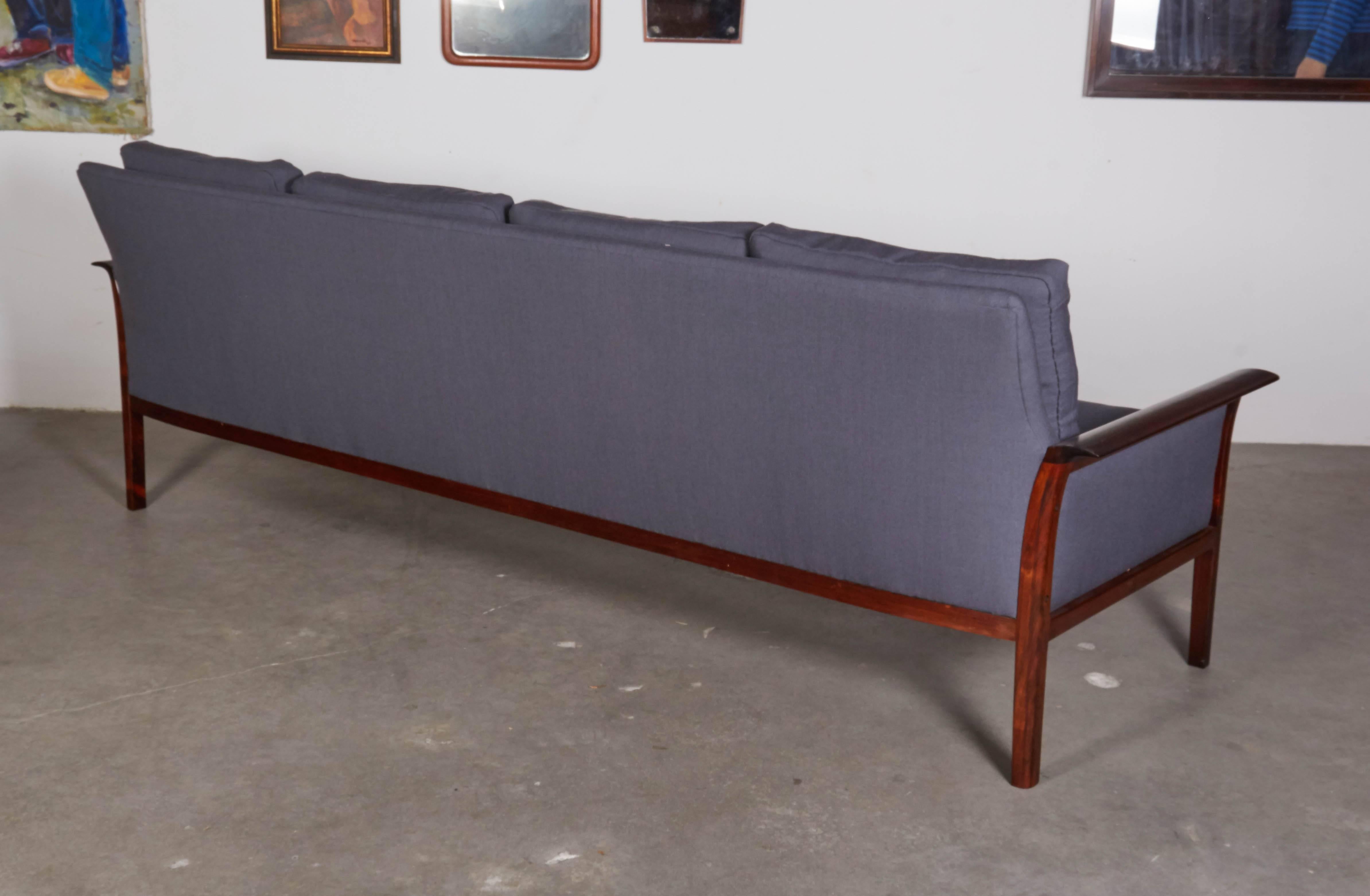 Oiled Mid Century Four-Seat Sofa by Knut Saeter 