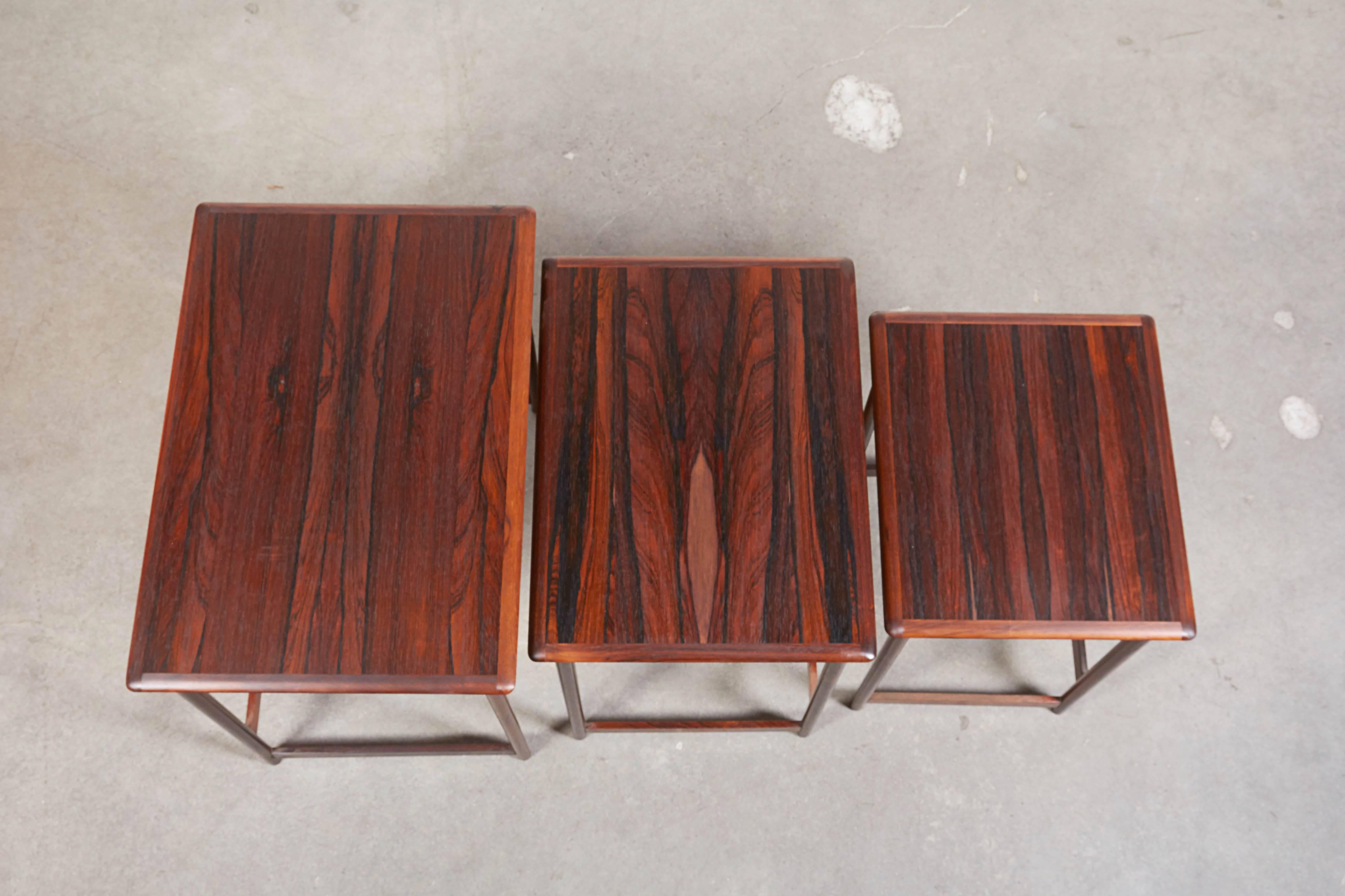 Mid Century Nesting Table by Arne Halvorsen In Excellent Condition In New York, NY