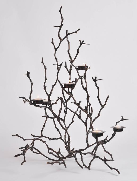 Bronze Magnolia Twigs Candle Holder For Sale at 1stDibs twig candle