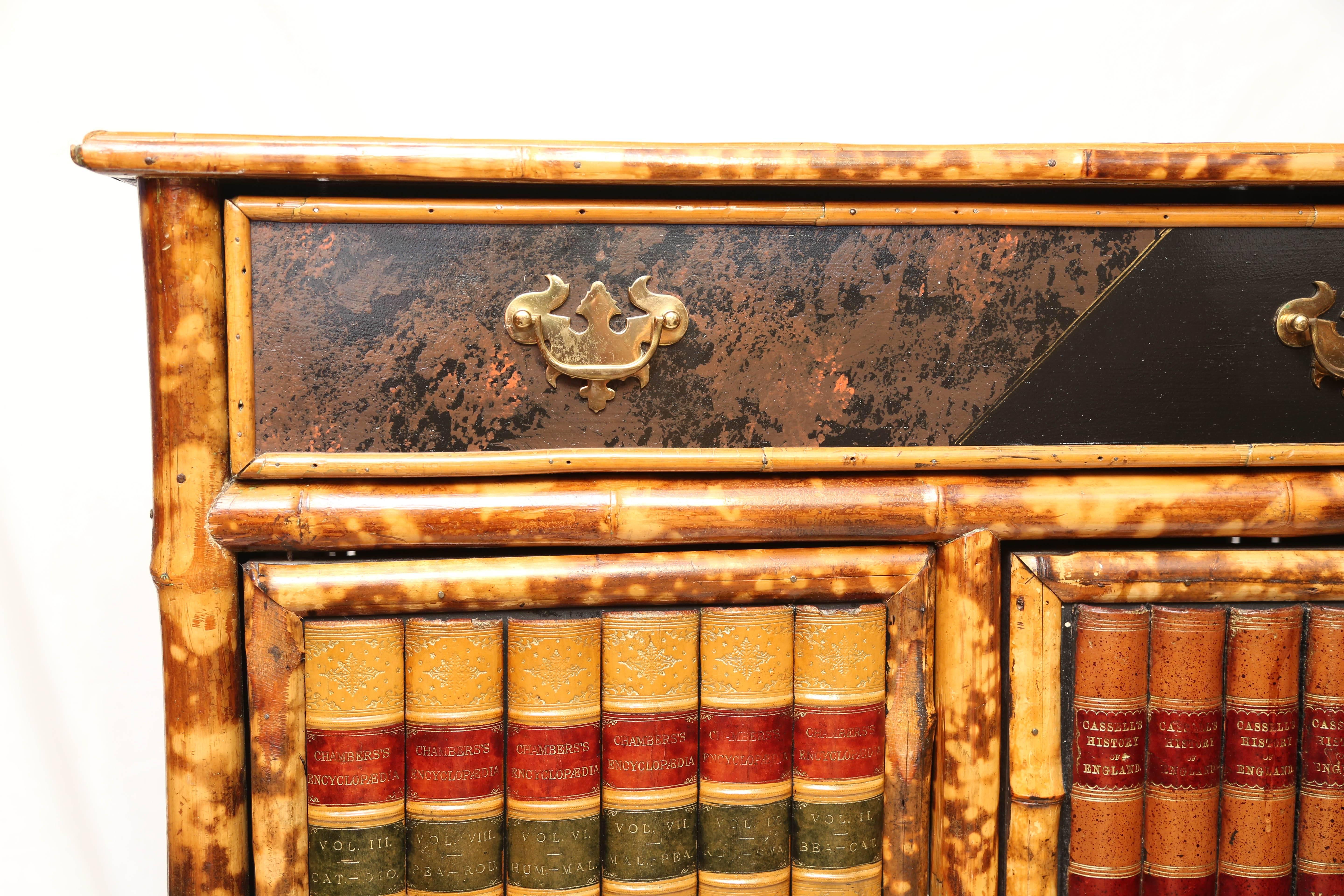 Superb 19th Century English Bamboo with Faux Front Cabinet 1