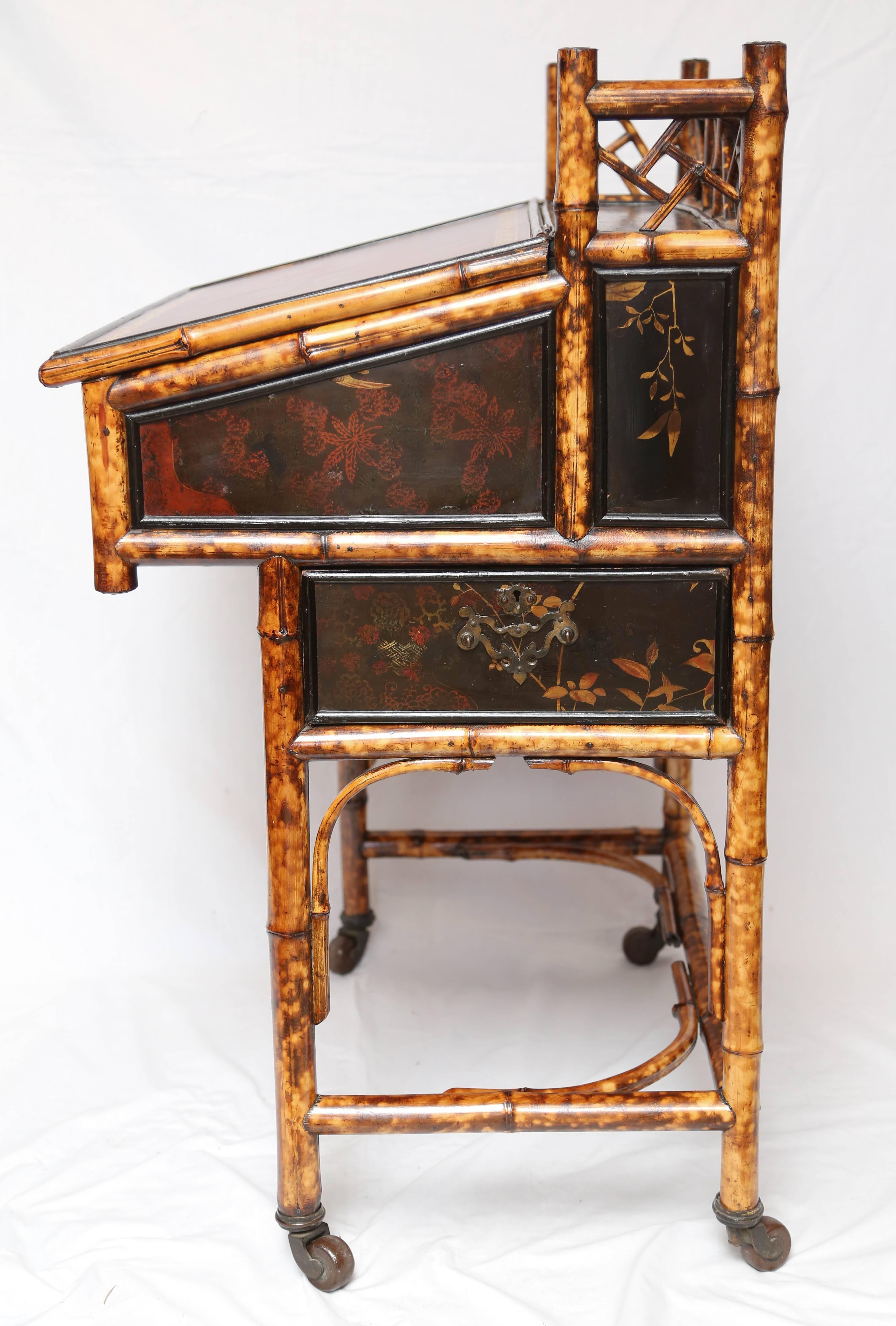 Superb 19th Century English Bamboo Desk 2