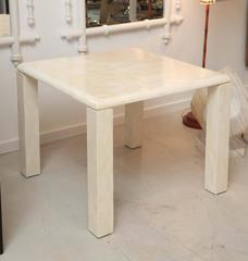 Mid-Century Bone Inlaid Card Table