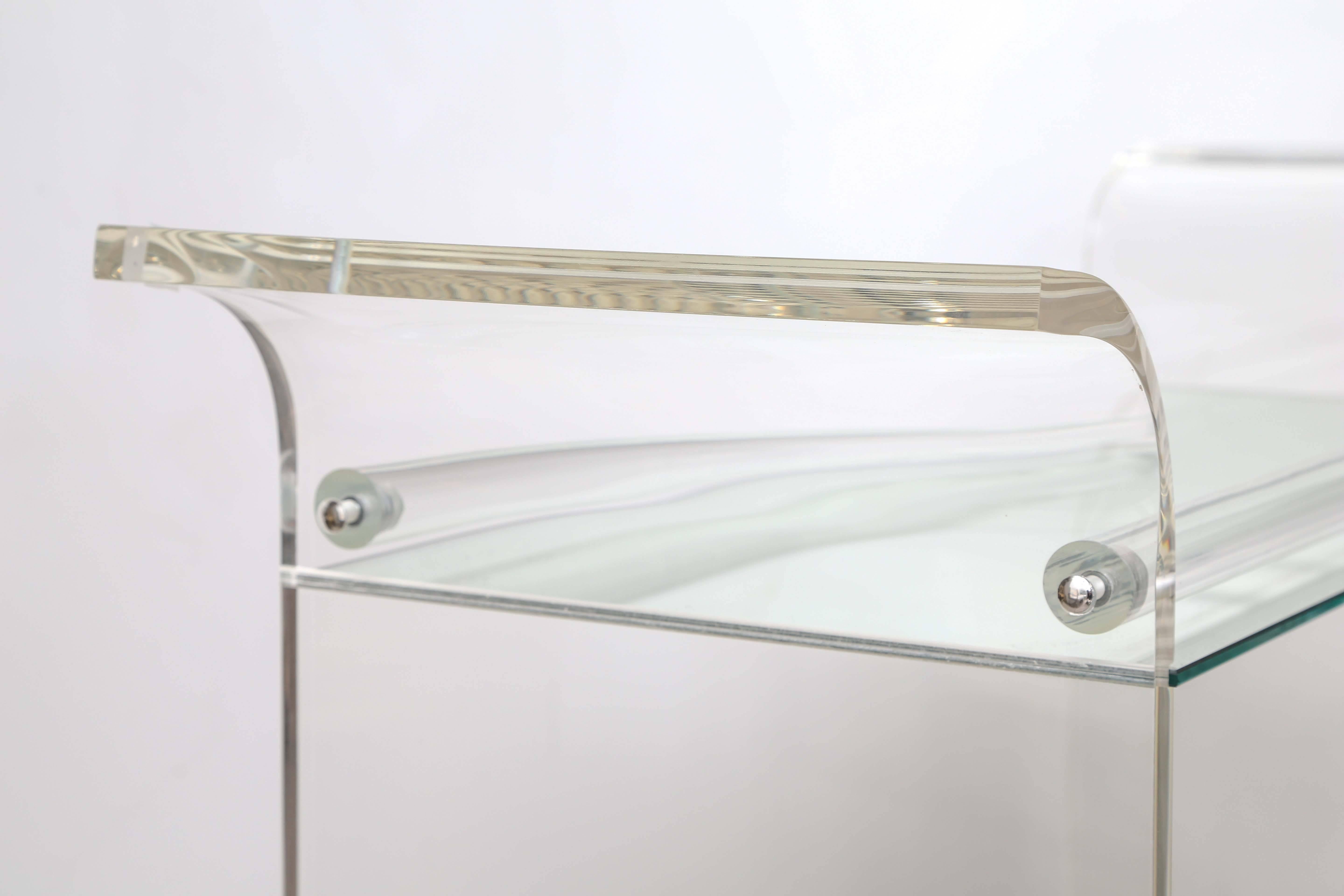 20th Century Vintage Lucite and Mirror Bar Cart