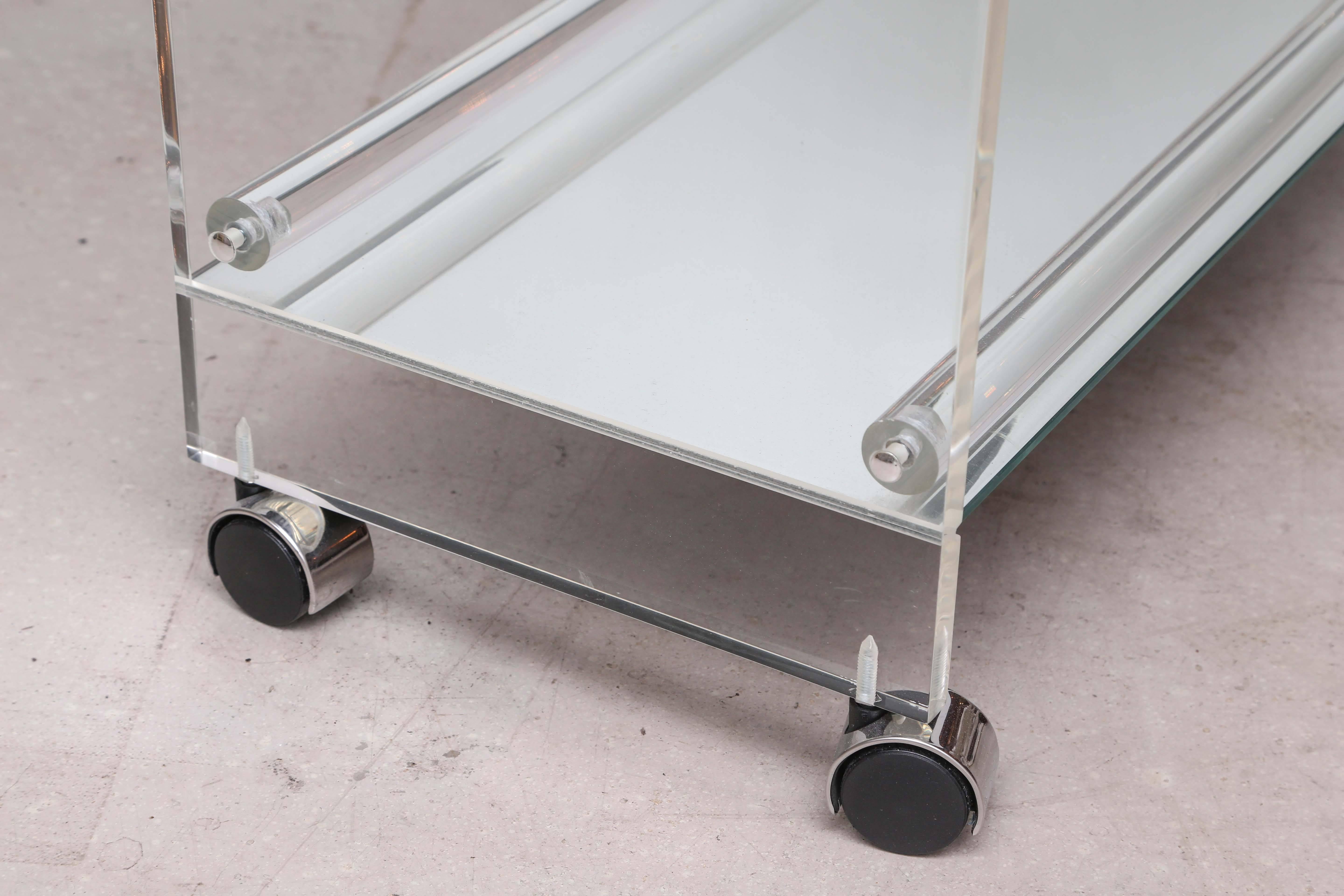 Vintage Lucite and Mirror Bar Cart 1