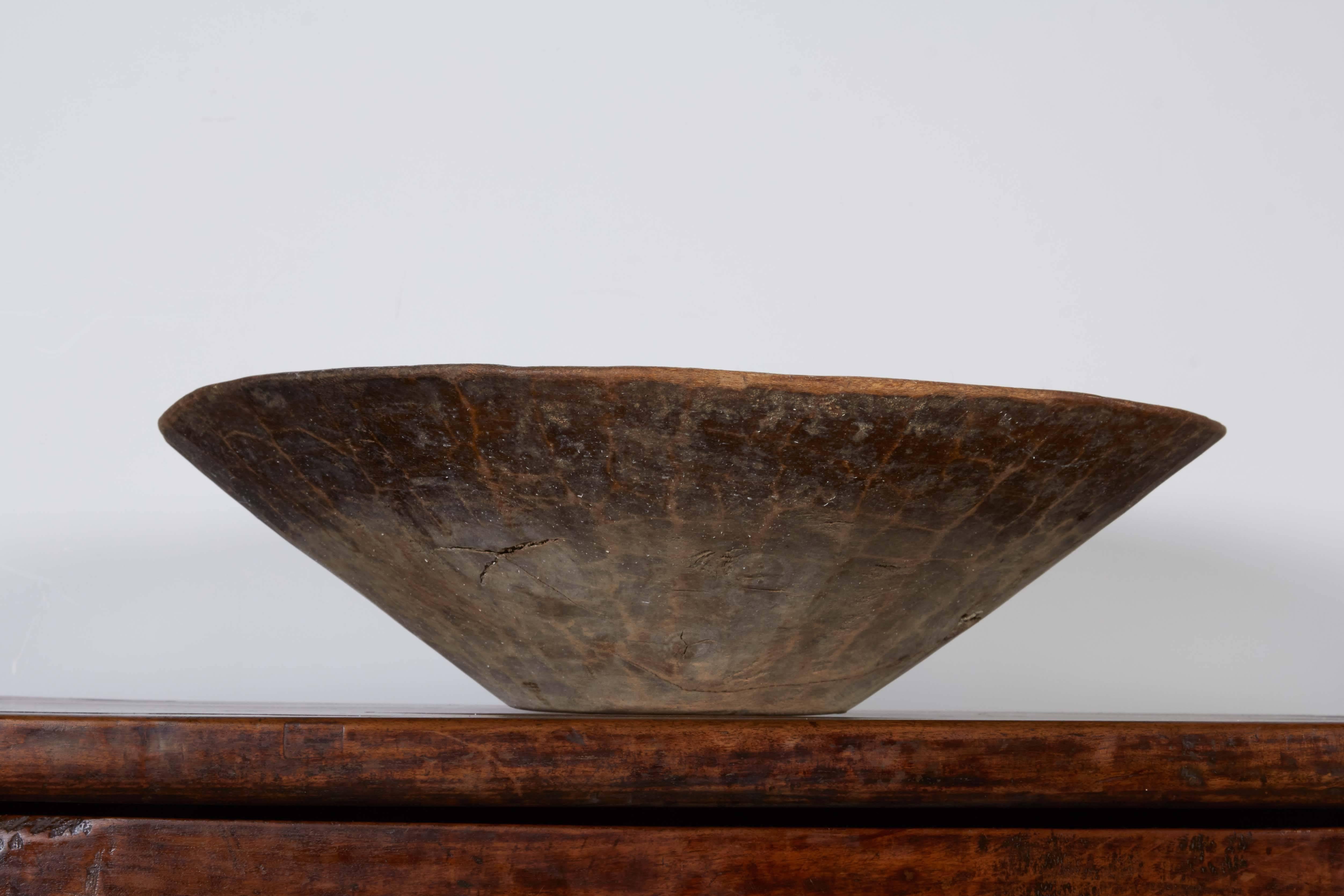 American Large and Beautifully Worn Working Bowl with Great Patina