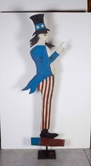 Old Die Cut Steel Revolving Uncle Sam with Original Paint