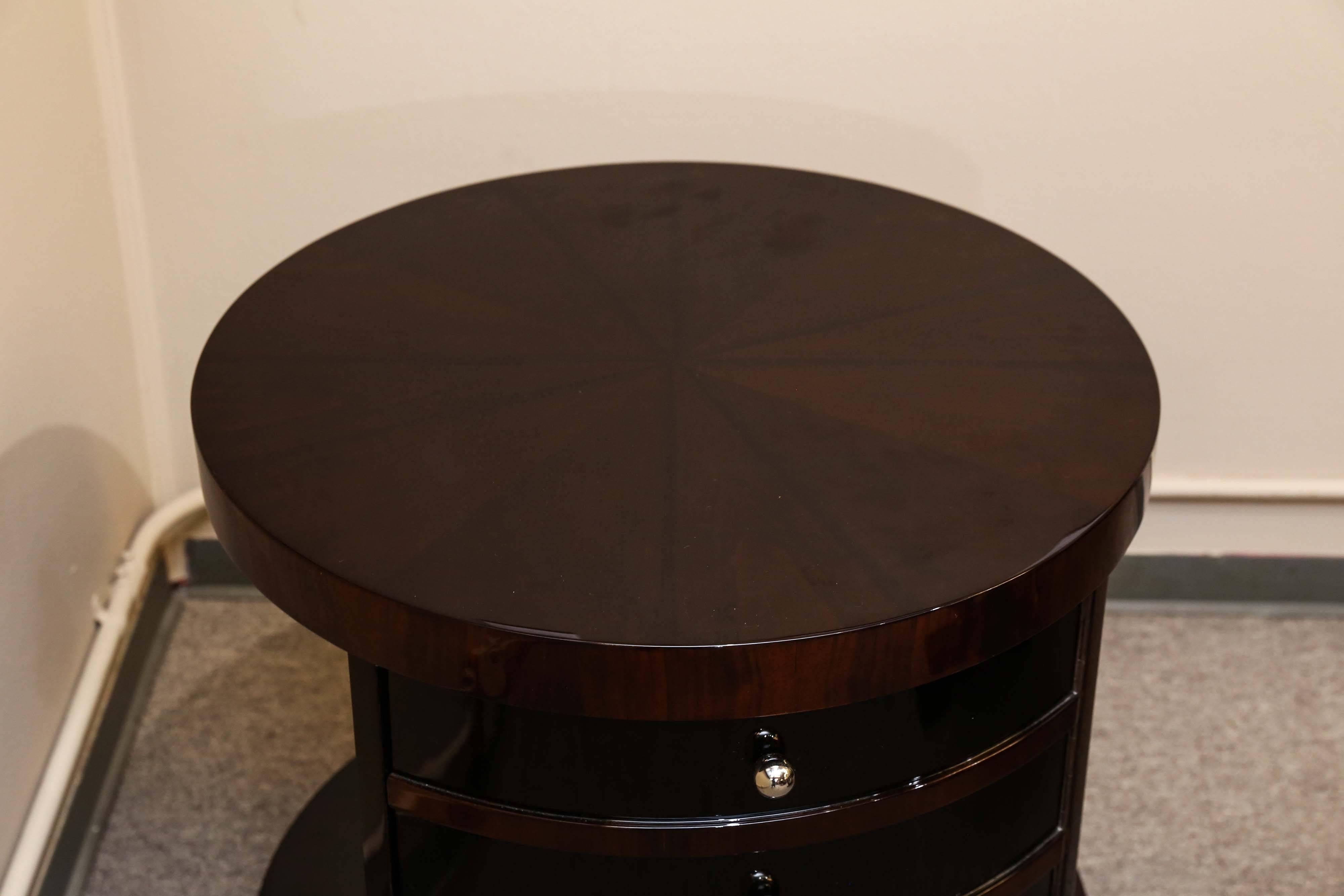 Art Deco Walnut Side Tables 1