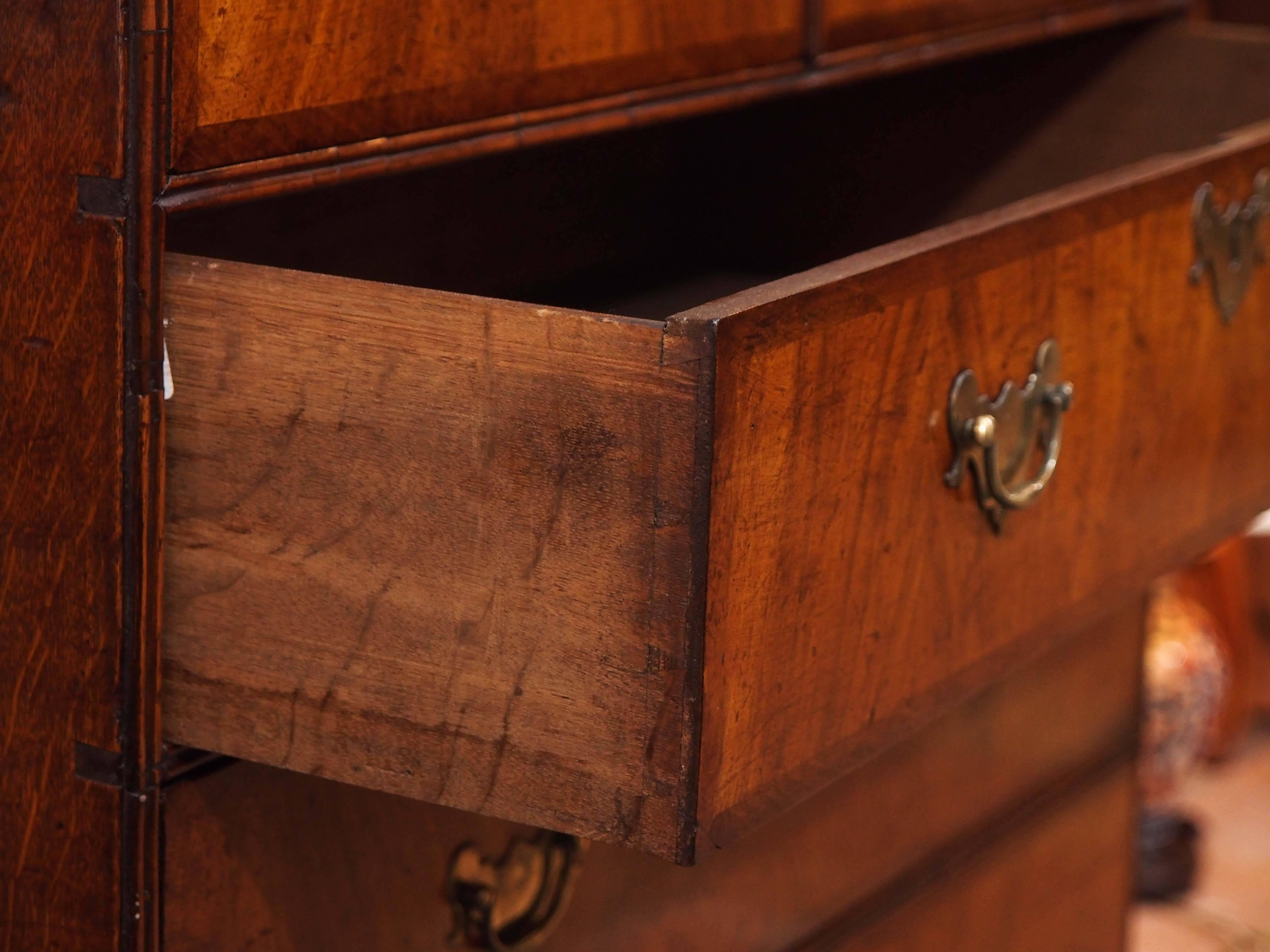 Oak George I English Walnut Chest of Drawers