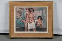 Original Nicholas Takis Nude Erotic 1940s Painting