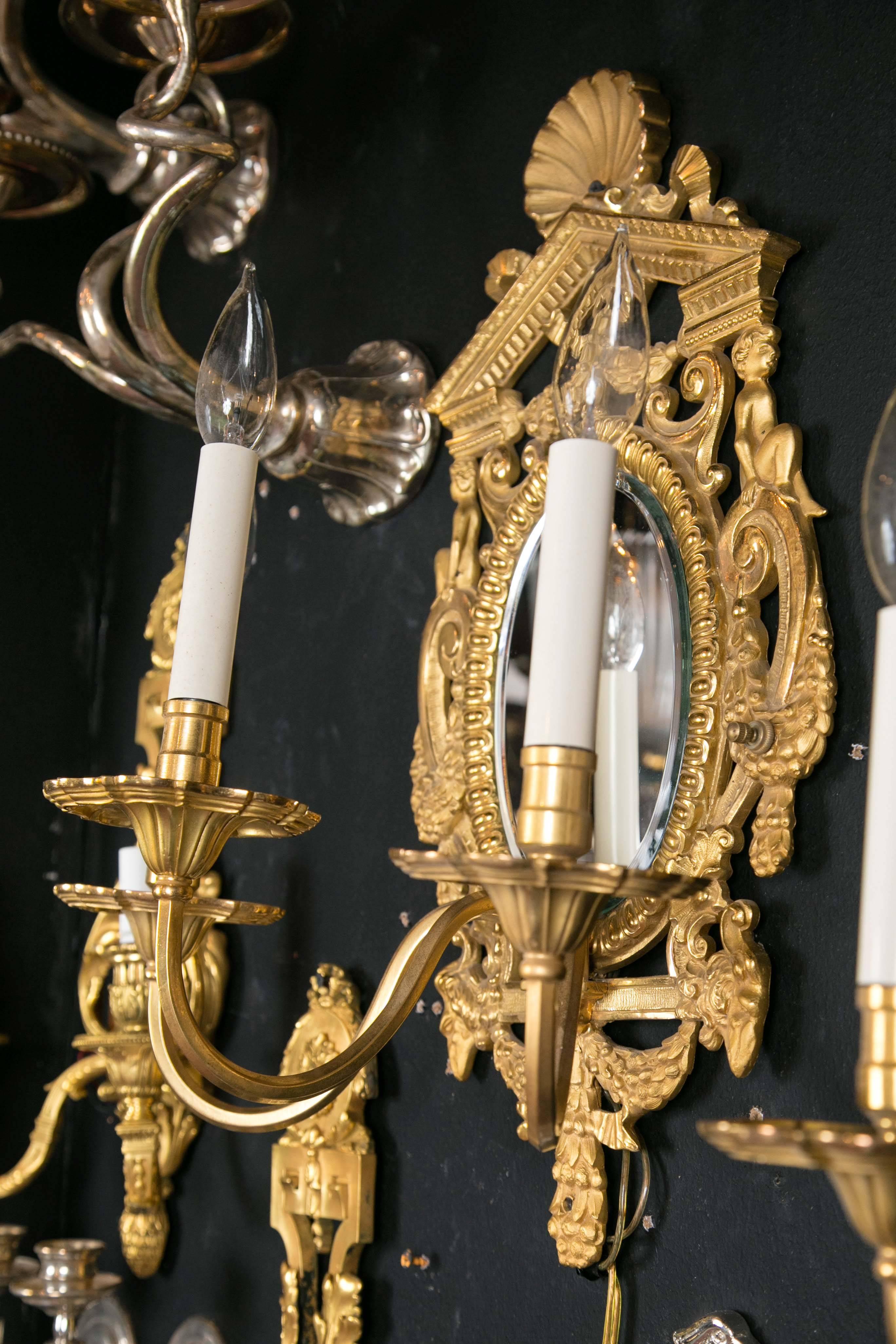 Gilt Bronze Caldwell Sconces For Sale 3