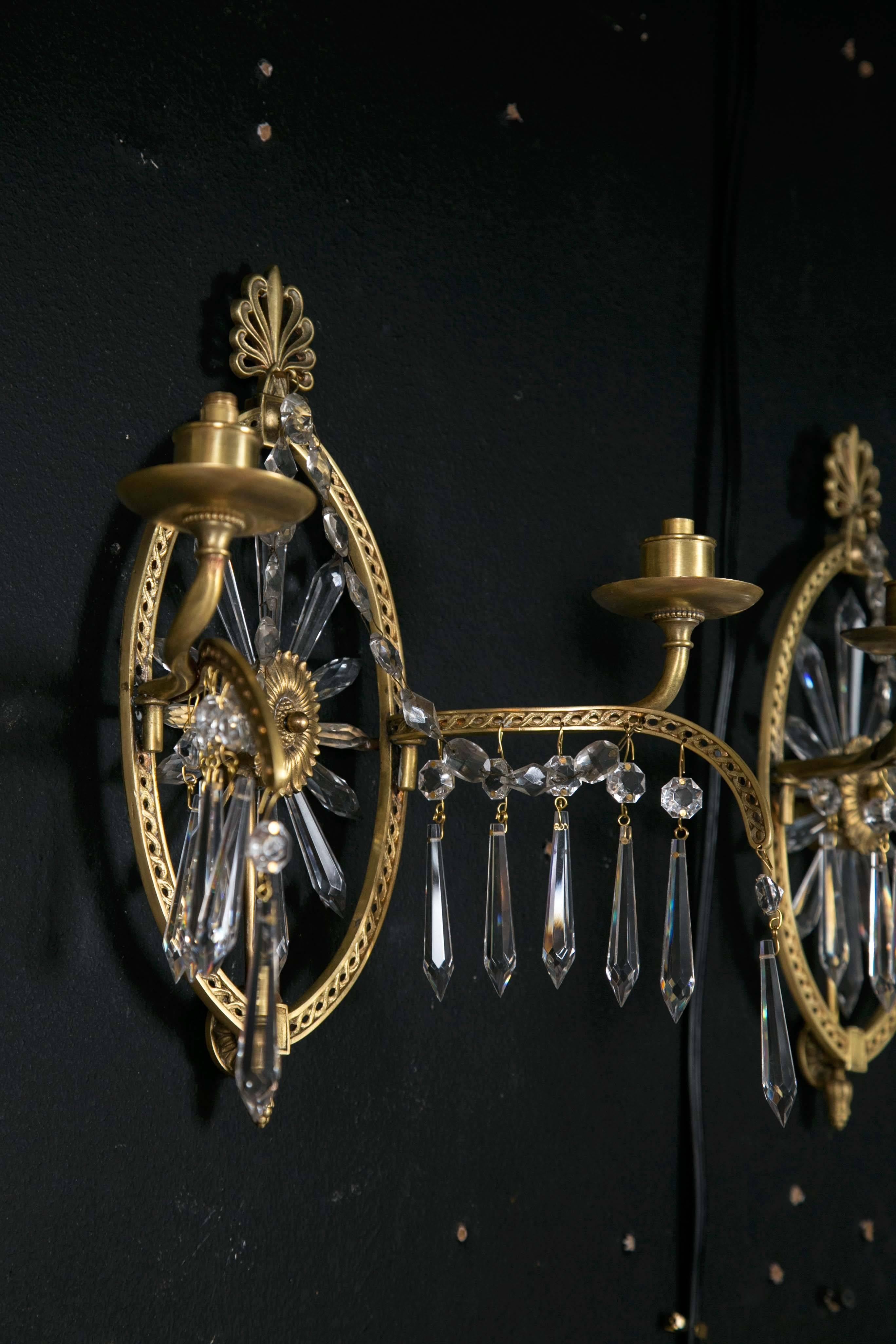 Gilt Bronze Caldwell Sconces, circa 1920 In Good Condition For Sale In Stamford, CT