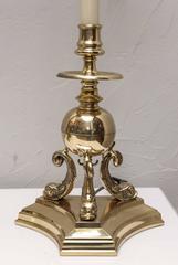 Paire de lampes chandeliers en laiton Chapman