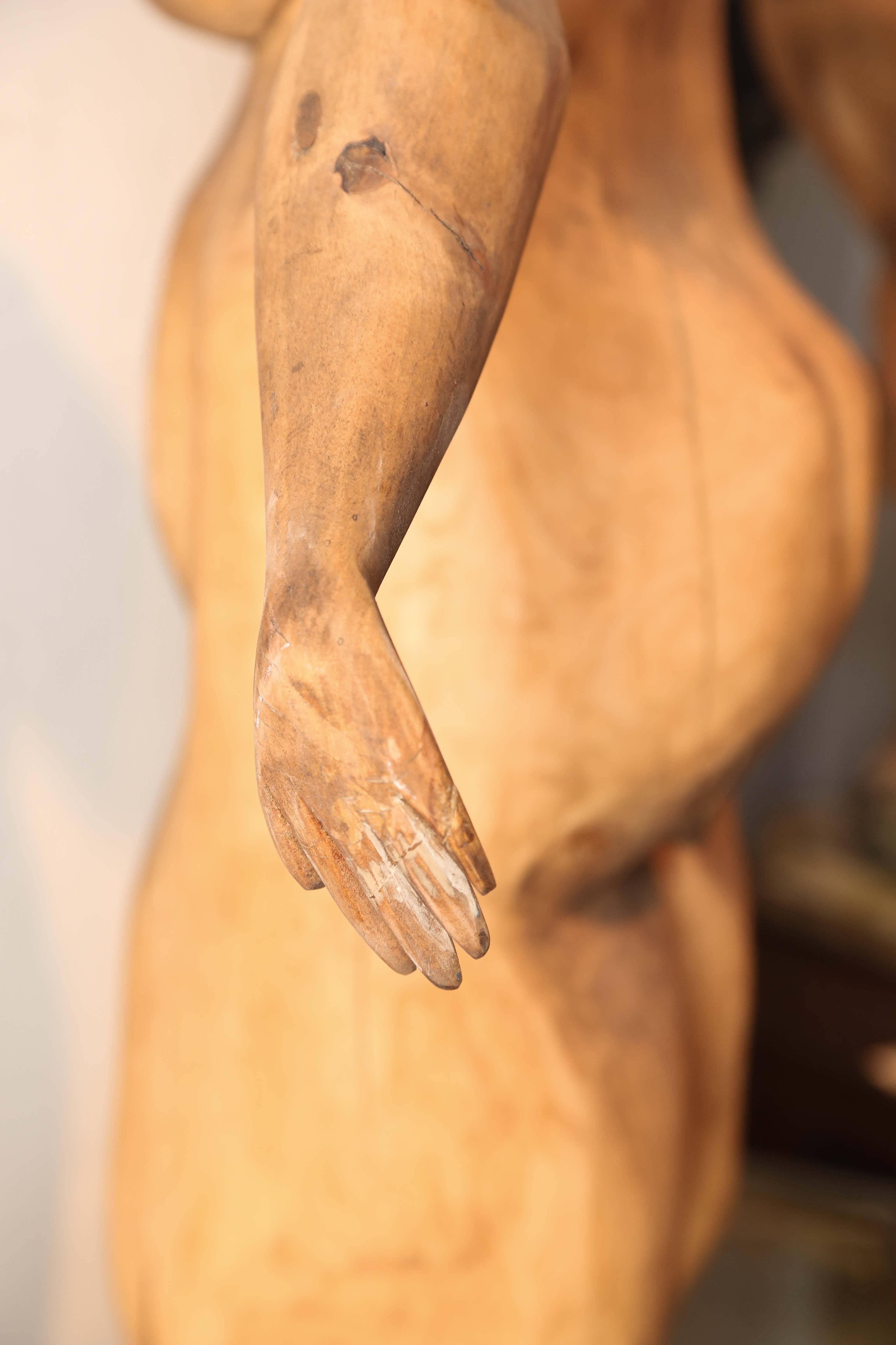 Cubist Carved Wood Female Sculpture 2