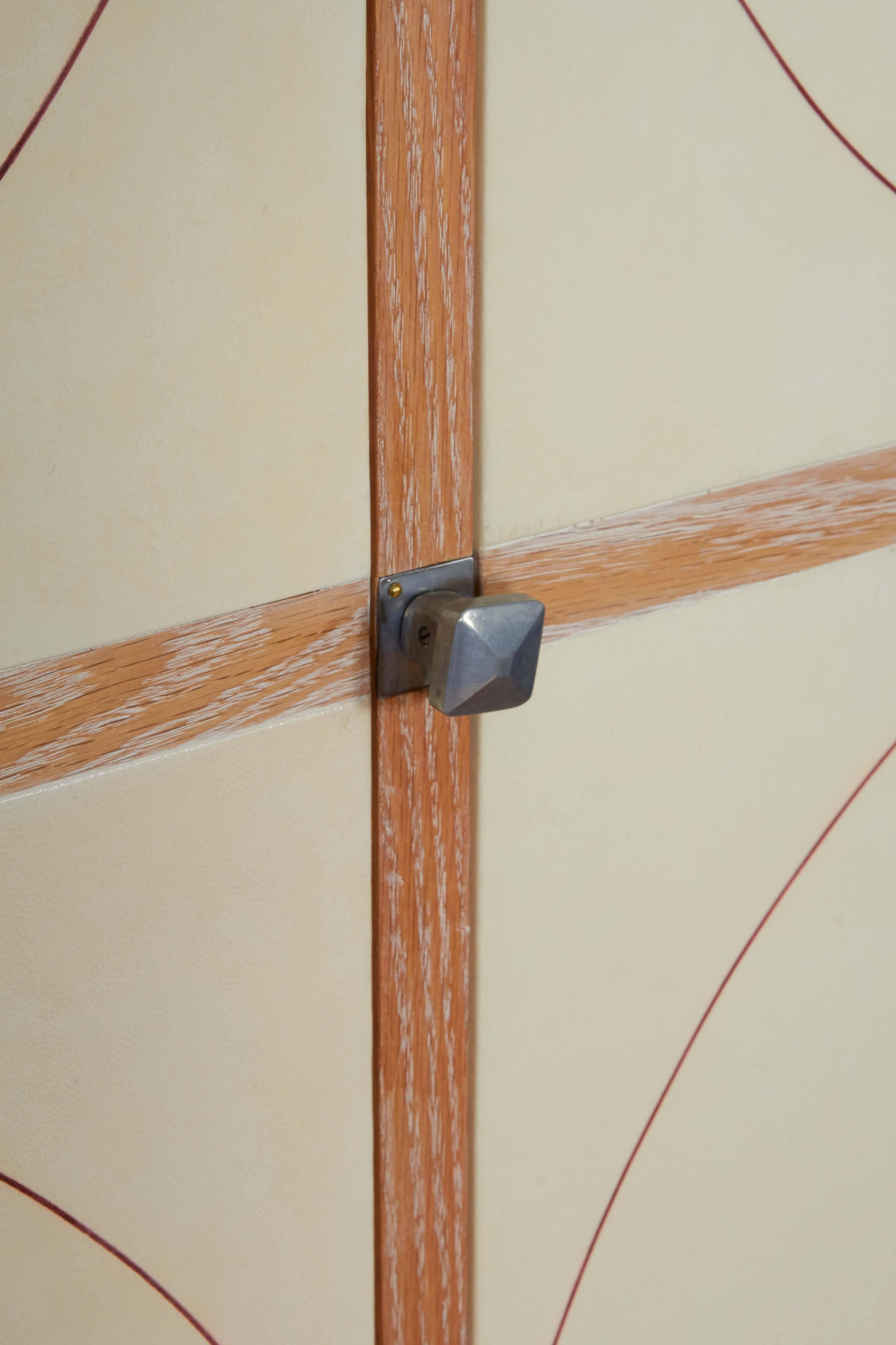 American Beni Studio 'Tlamatini' Two-Door Storage Cabinet in Parchment Covered Oak