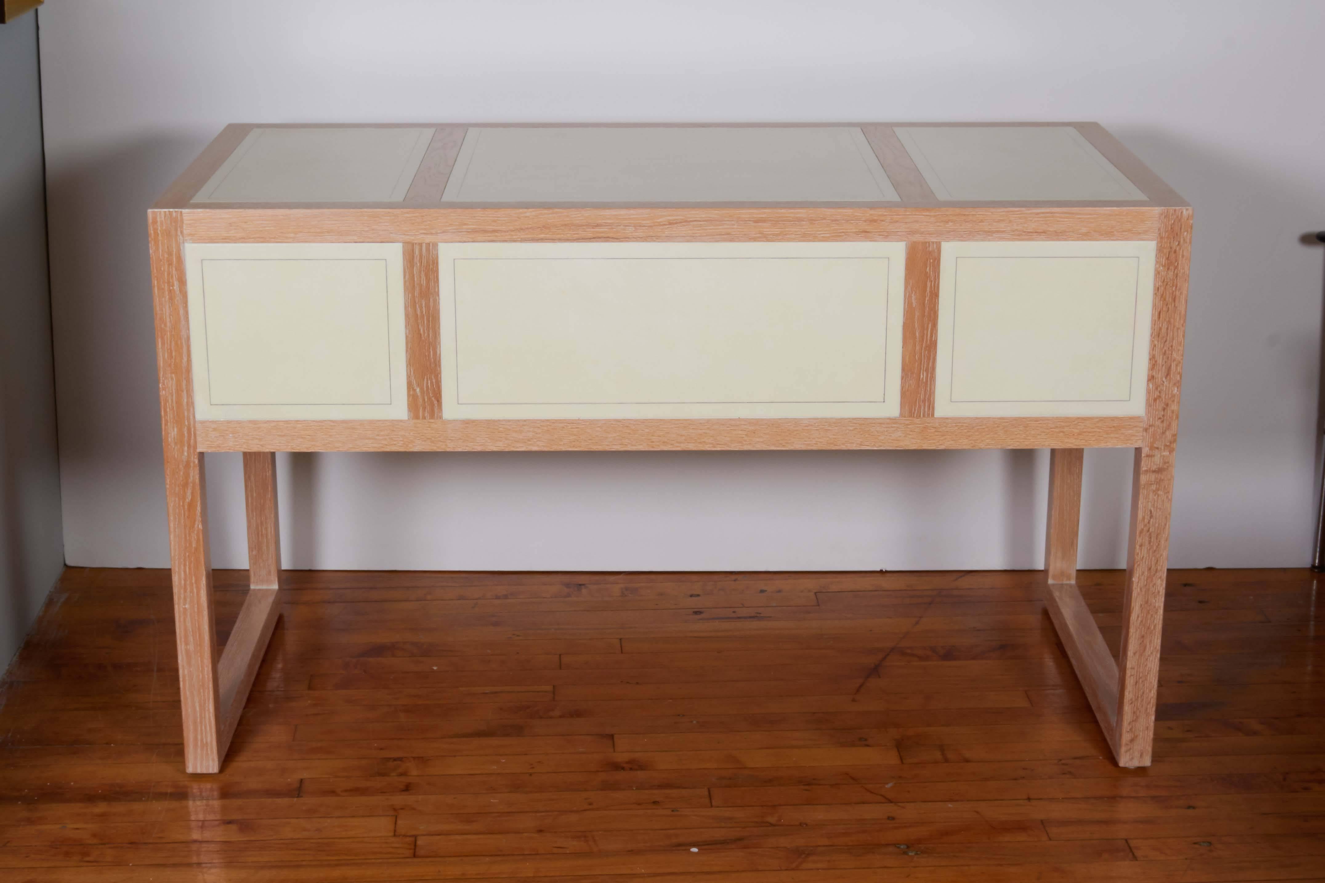 Contemporary Beni Studio 'Personal Desk' in Parchment Covered Oak