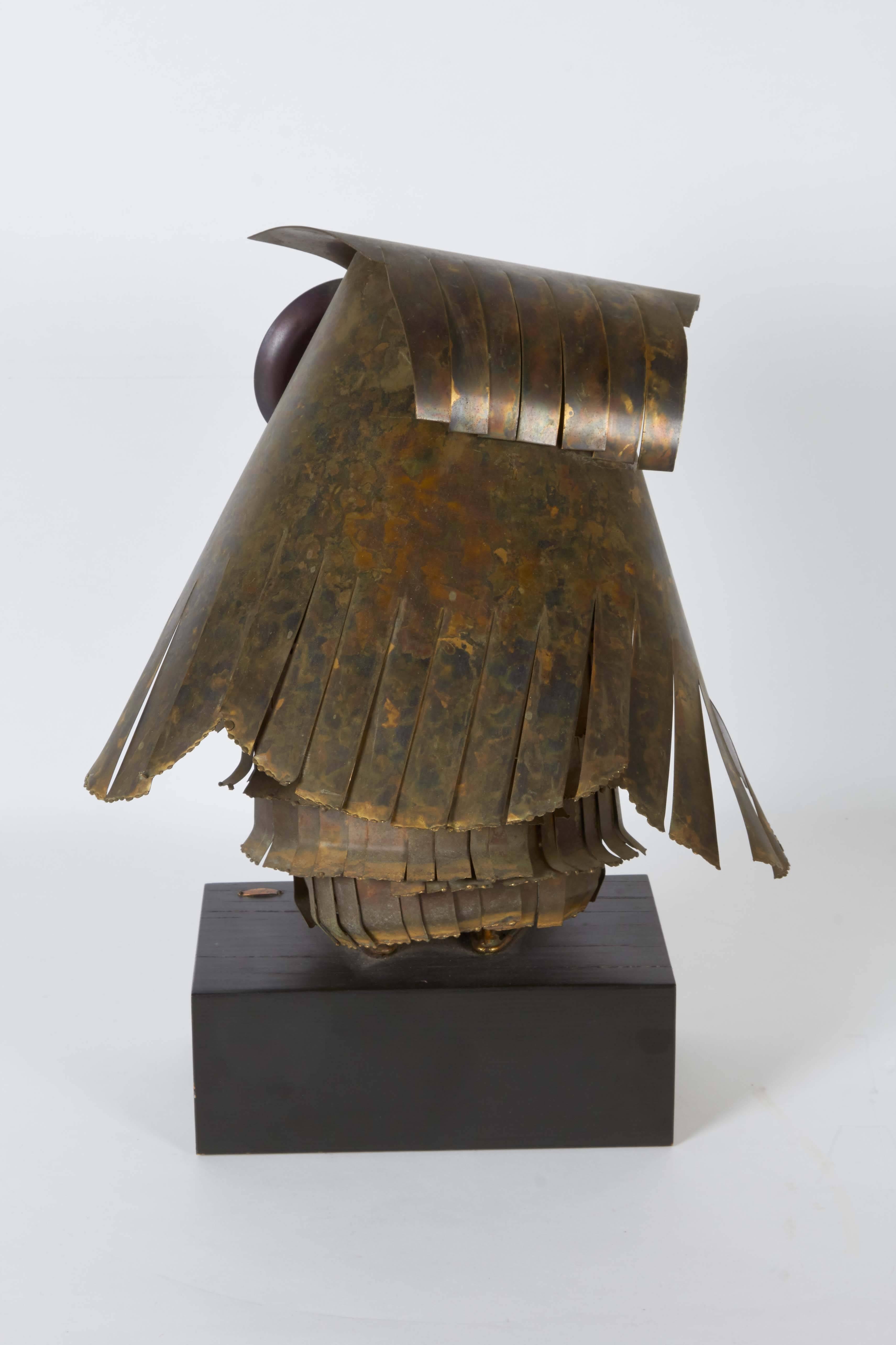Curtis Jere Brutalist Owl Sculpture, Signed and Dated 1