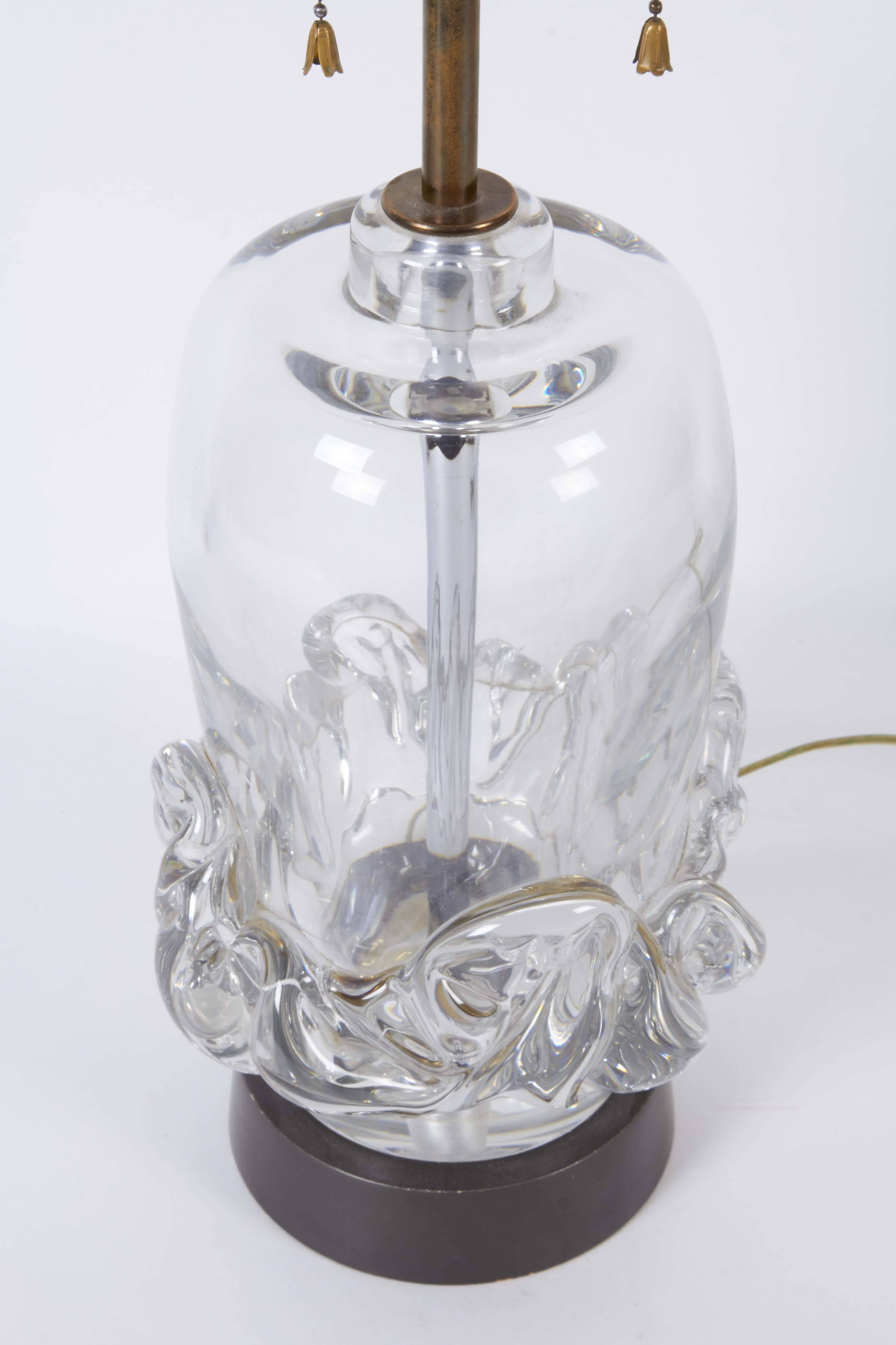French Daum Abstract Lead Crystal Lamp