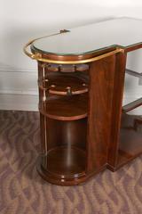 Art Deco Mahogany Cocktail Bar Cart