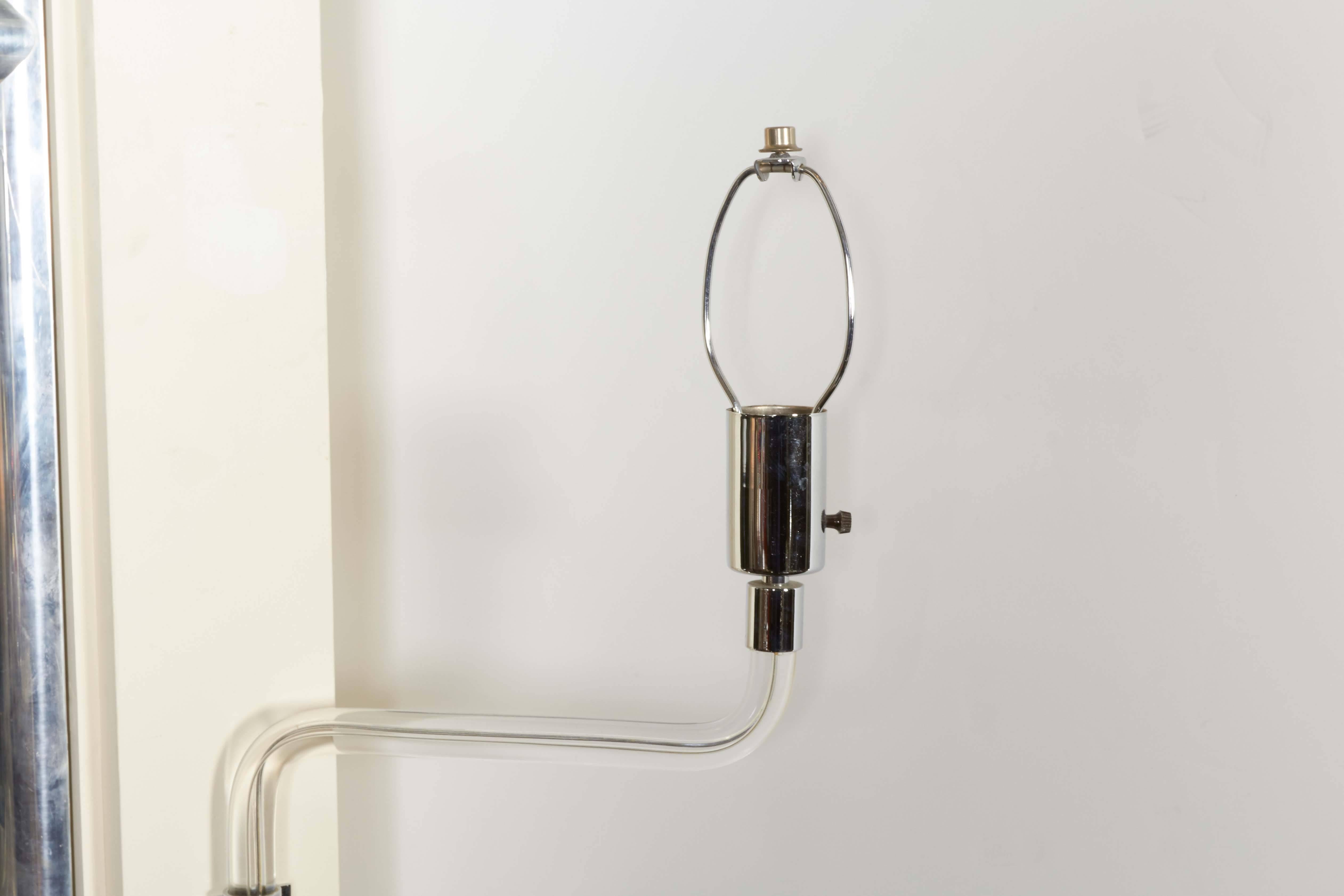Peter Hamburger Lucite and Chrome Swing Wall Light for Knoll 1