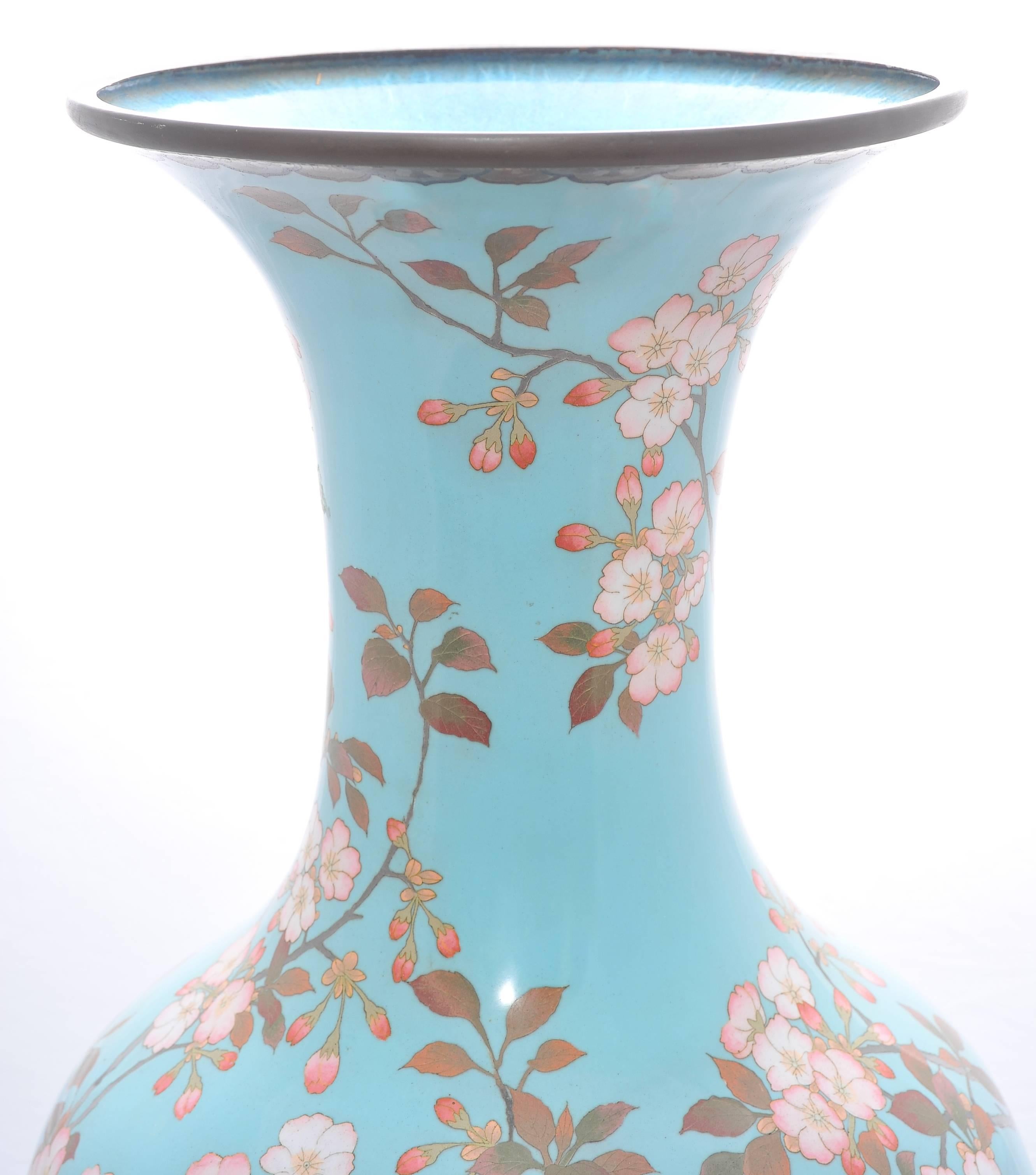 Japanese Large Cloisonné Vase Meiji Period