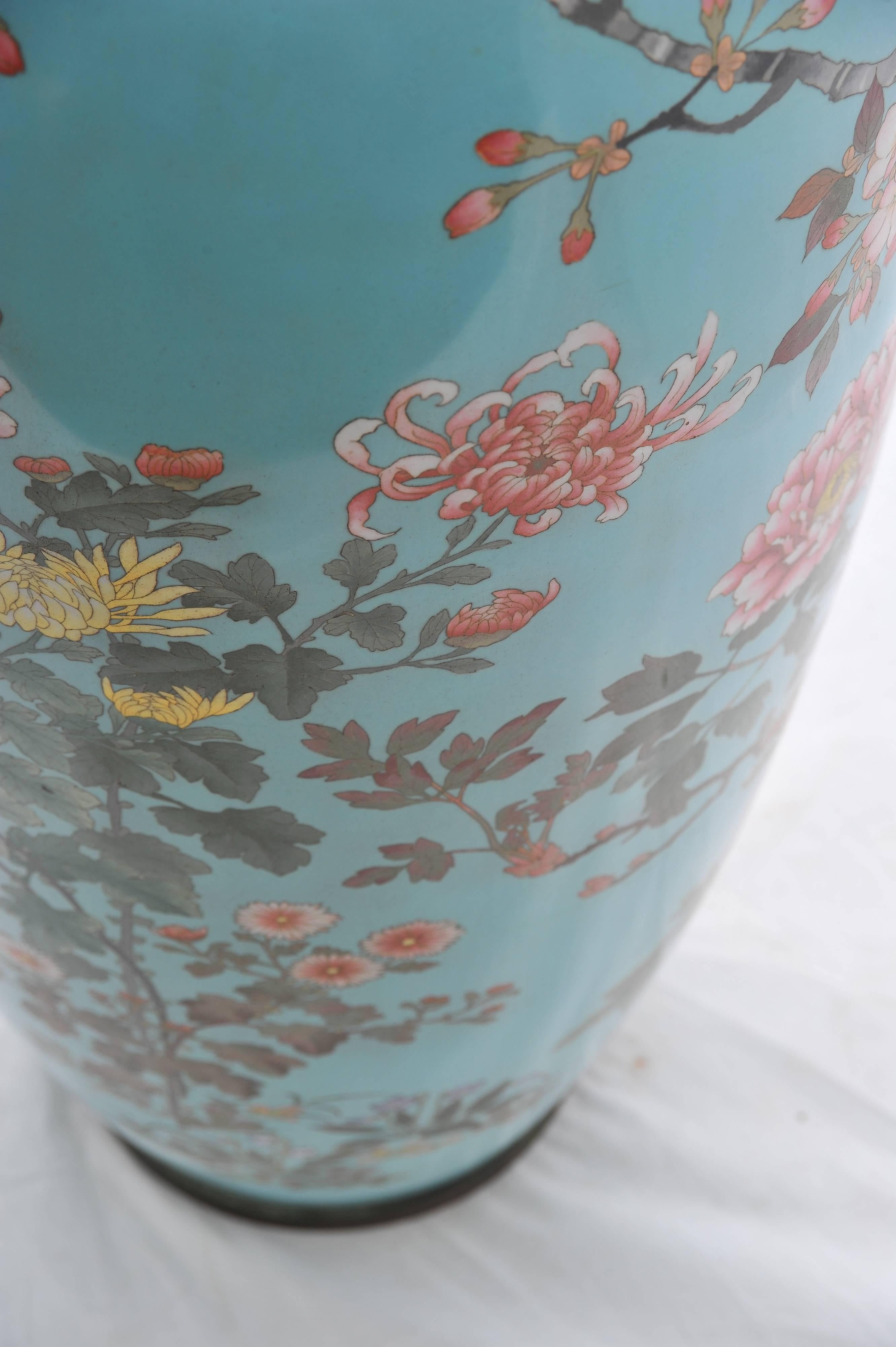 Enamel Large Cloisonné Vase Meiji Period
