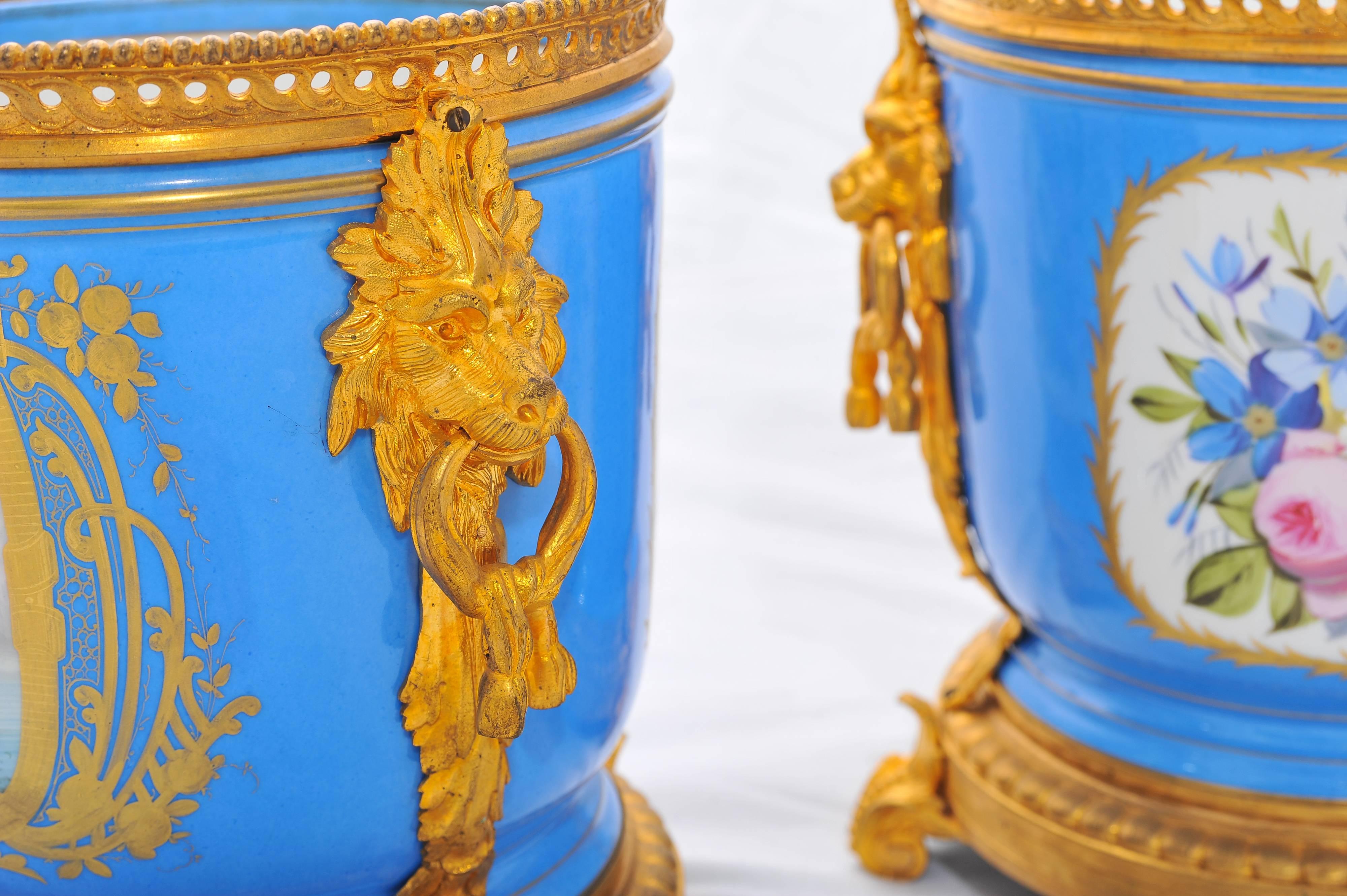 French Pair of 19th Century Sevres Jardinieres