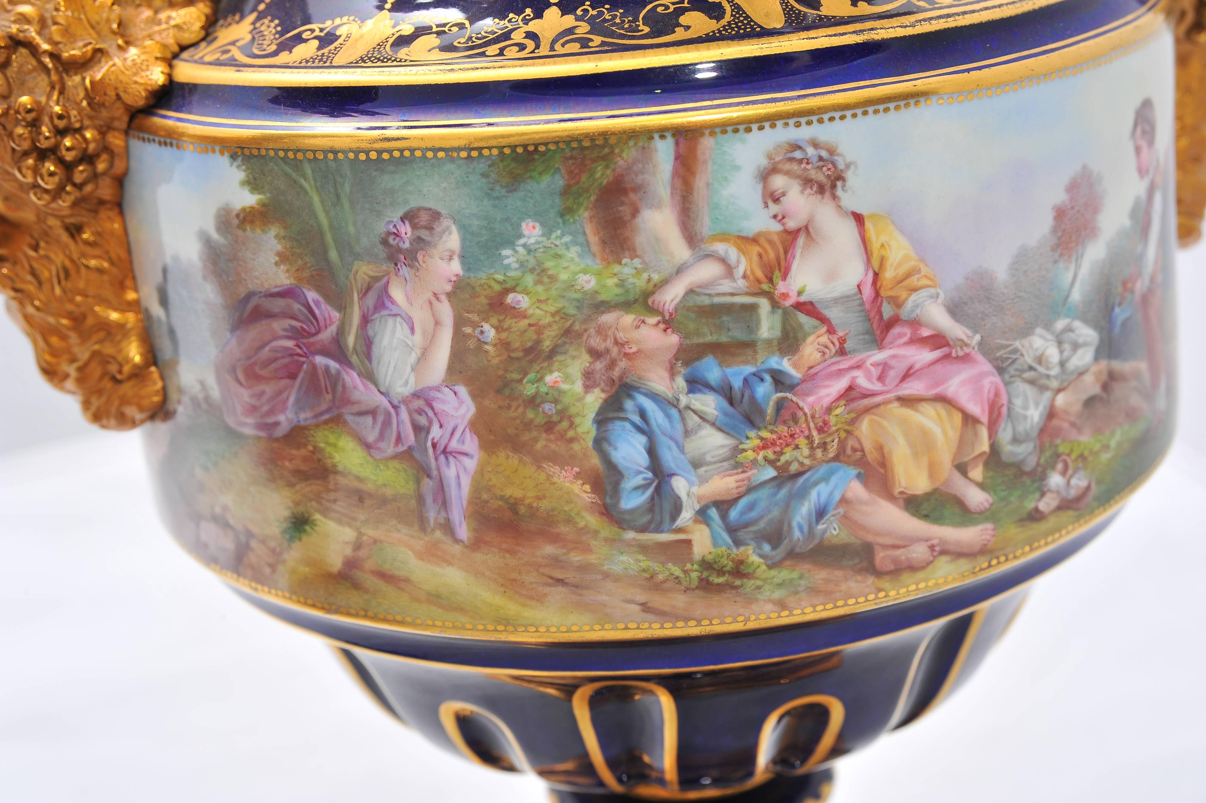 French Pair of Antique Sèvres Vases For Sale