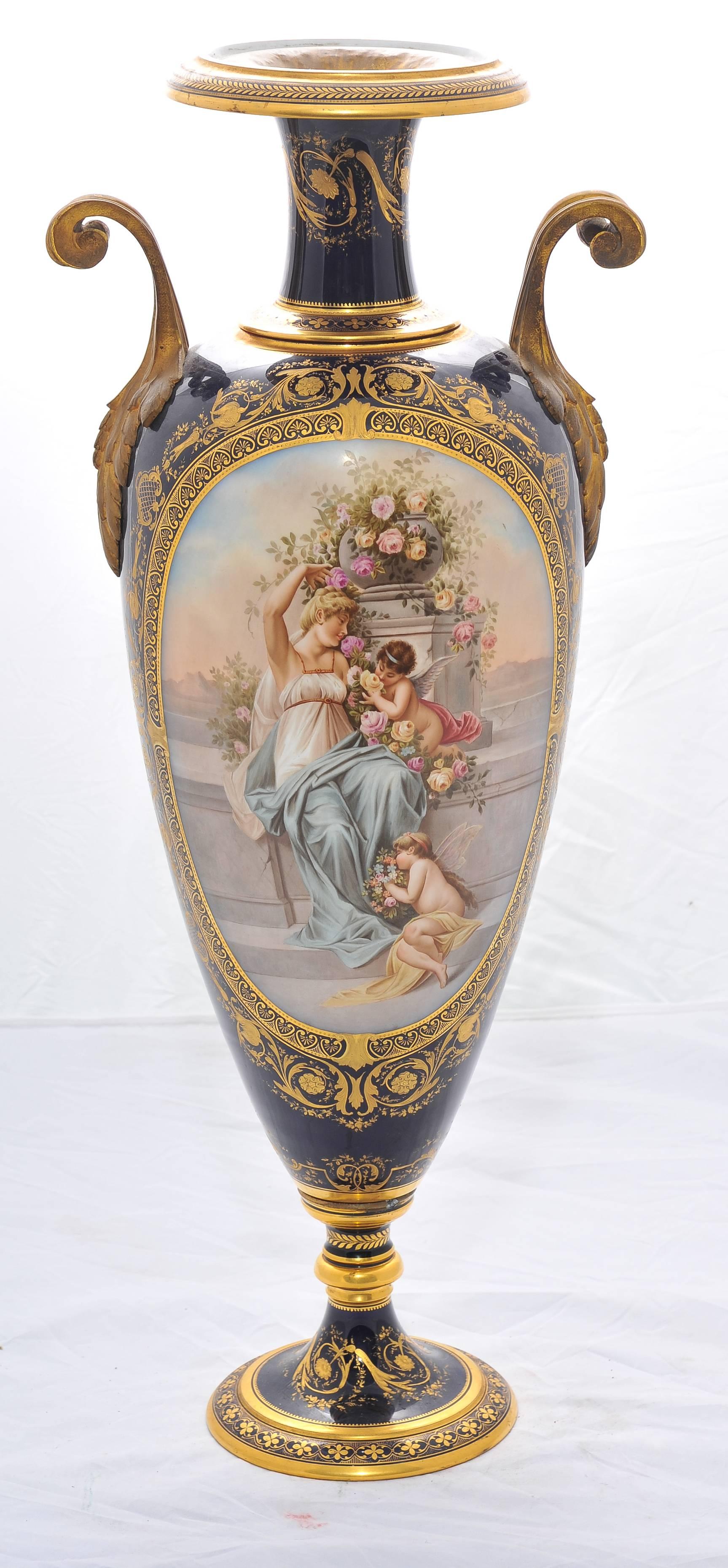 Large 19th Century Sevres Vase For Sale 1