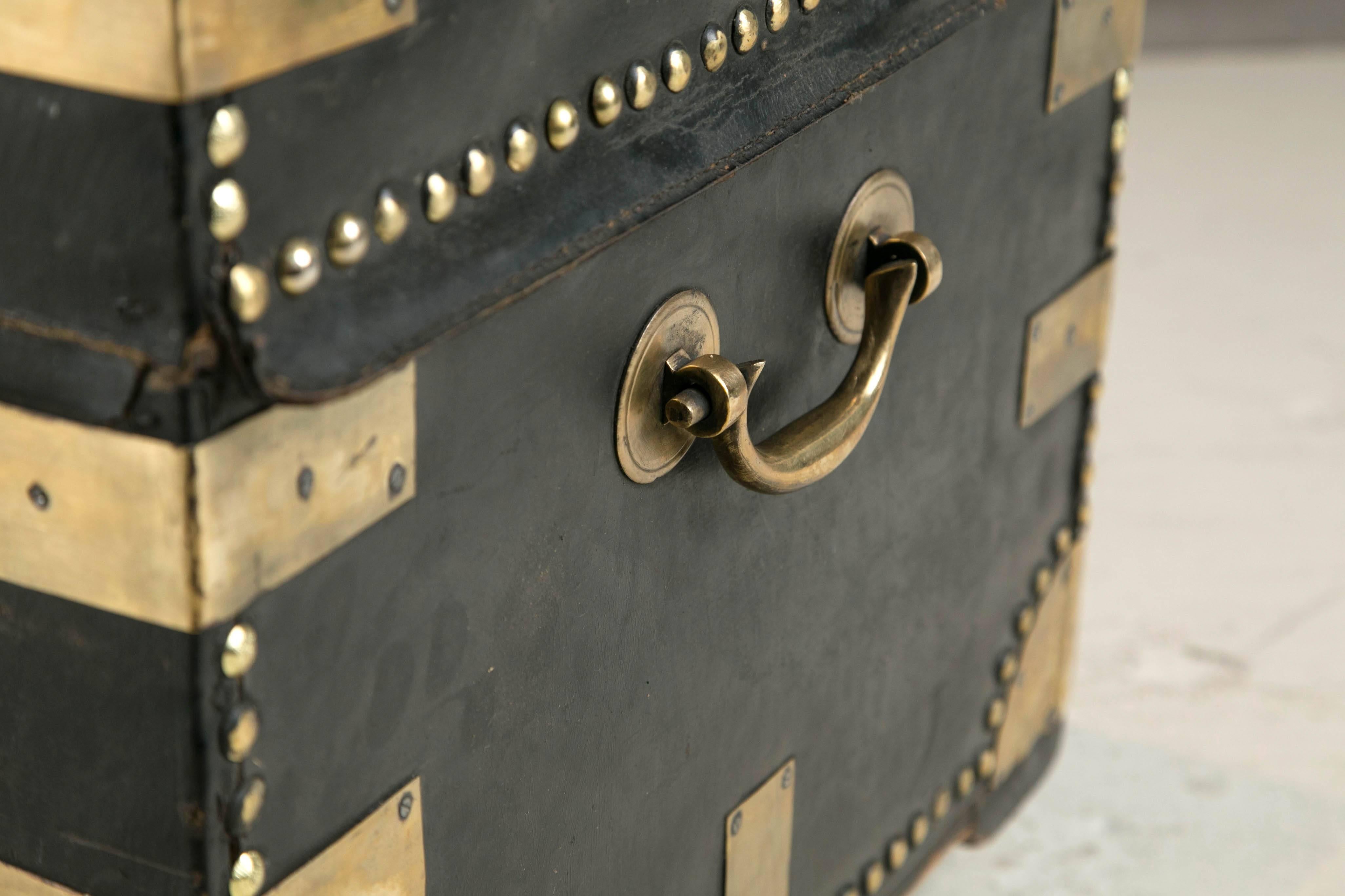 Campaign Military Leather Trunk, circa 19th Century 2