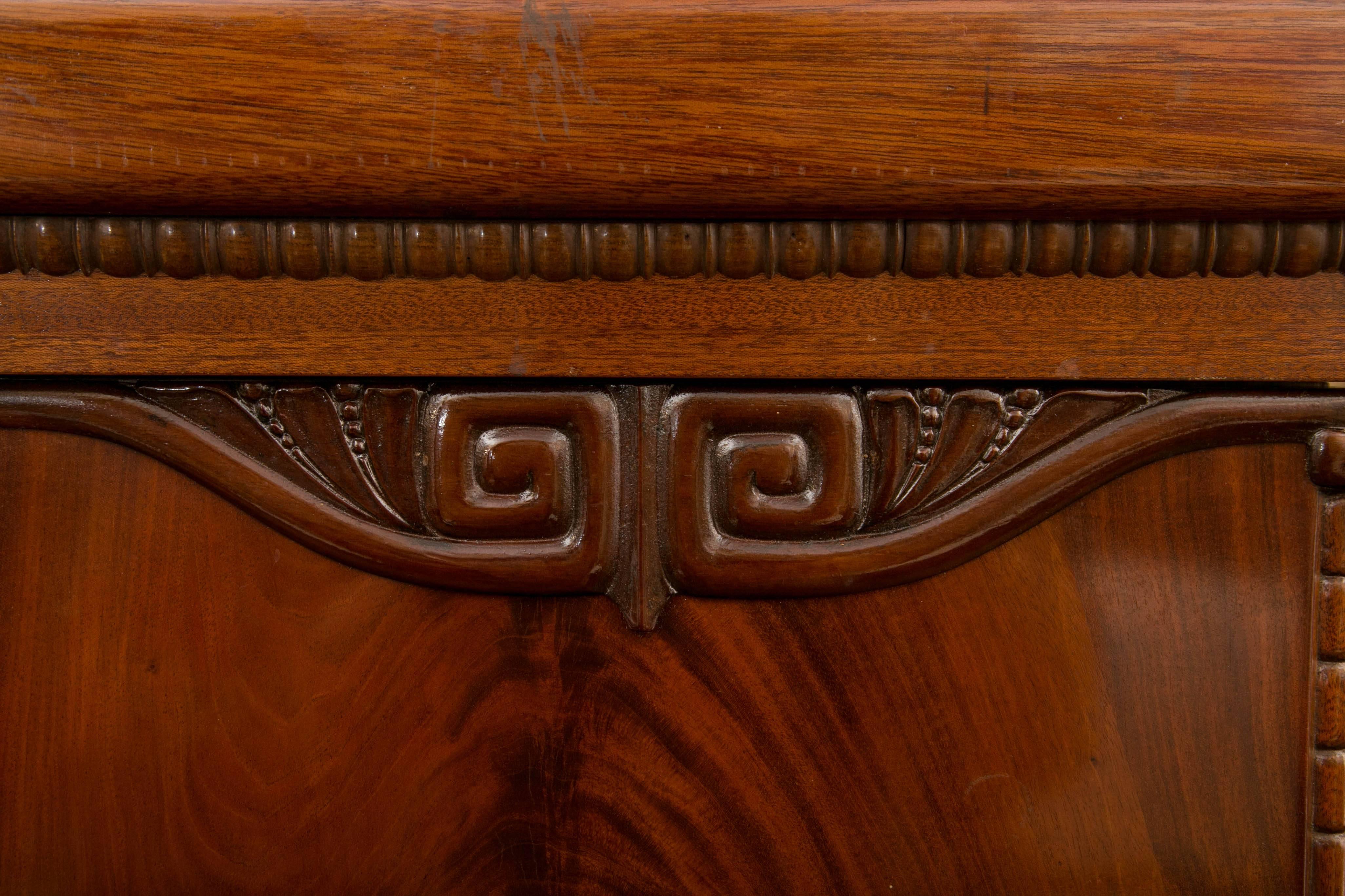 Hand-Carved Pair of Continental Pedestal Cabinets