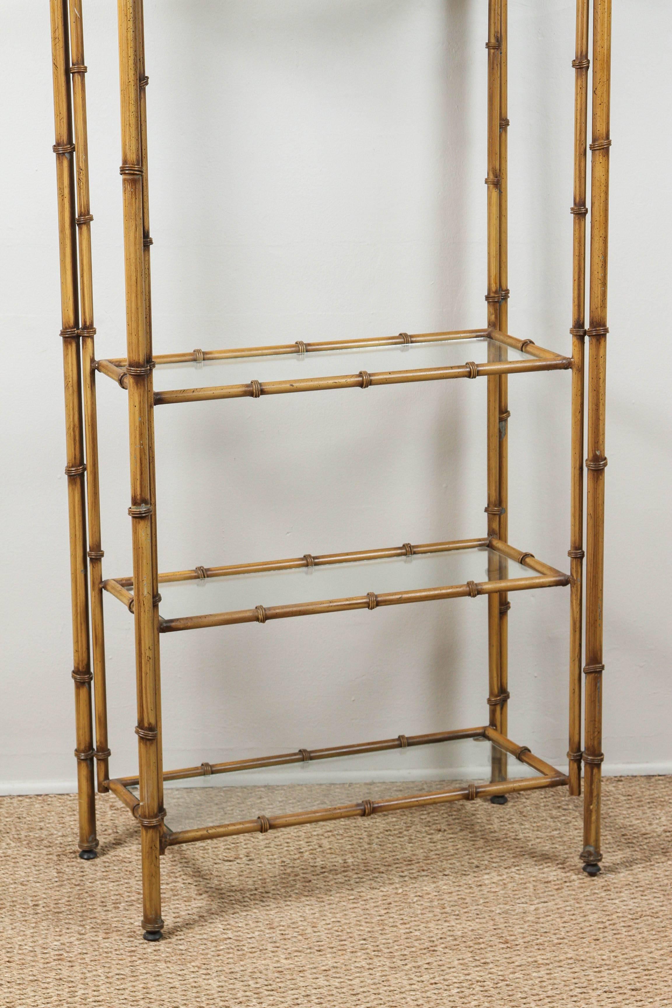 Faux Bois Faux Bamboo Etagere Yellow Bamboo Color For Sale