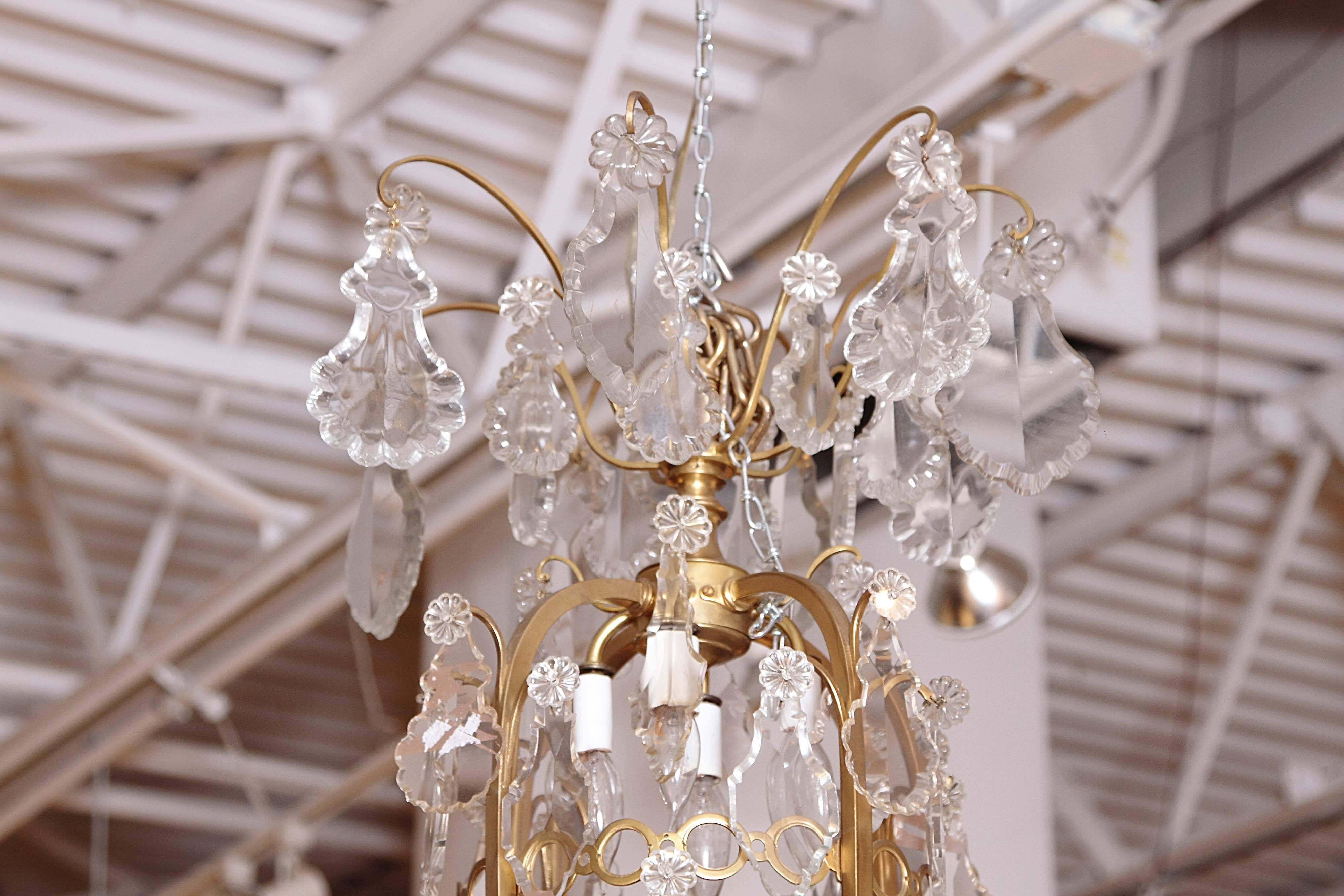 19th Century French Louis XVI Baccarat Cut Crystal Chandelier In Excellent Condition In Dallas, TX