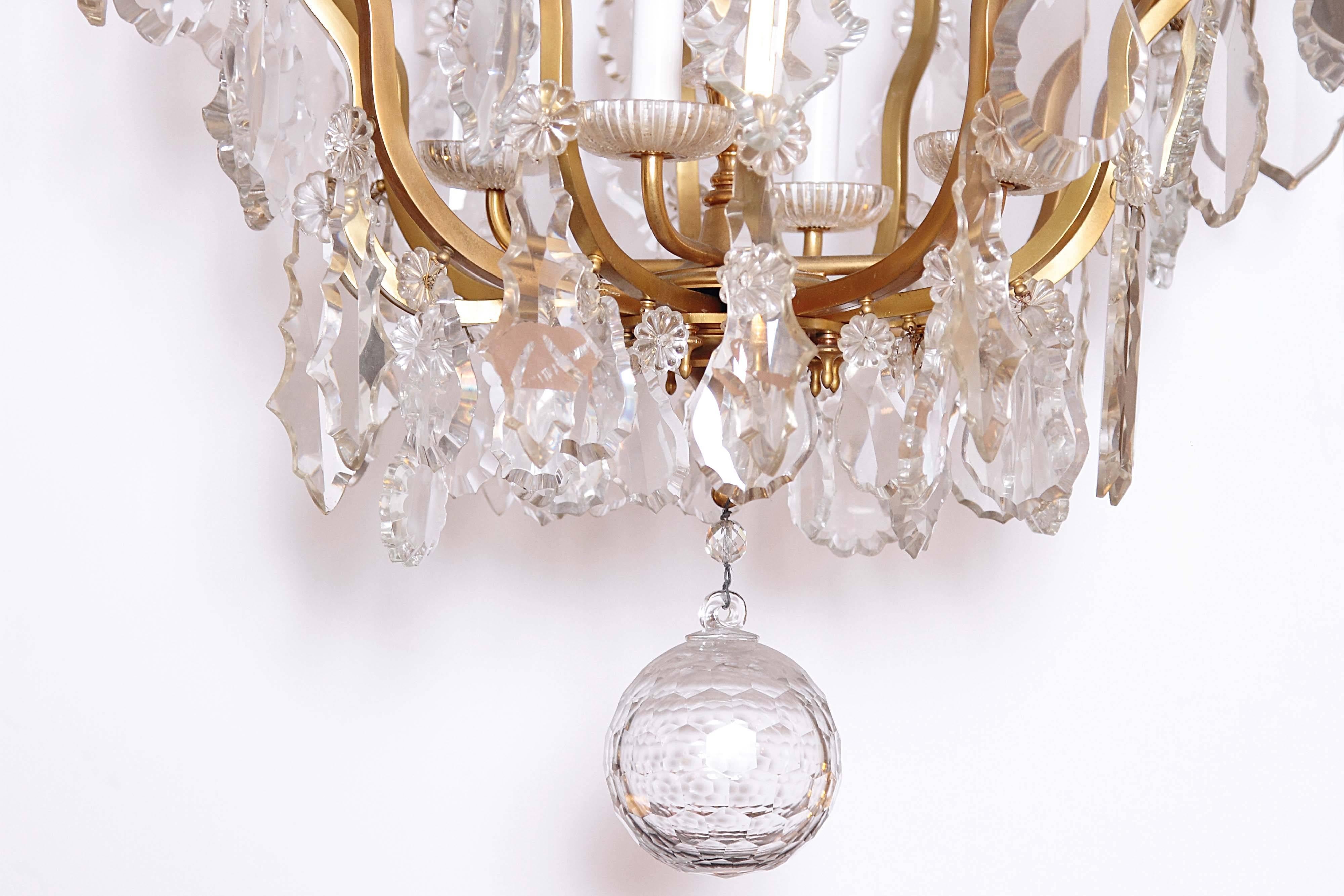 19th Century French Louis XVI Baccarat Cut Crystal Chandelier 1