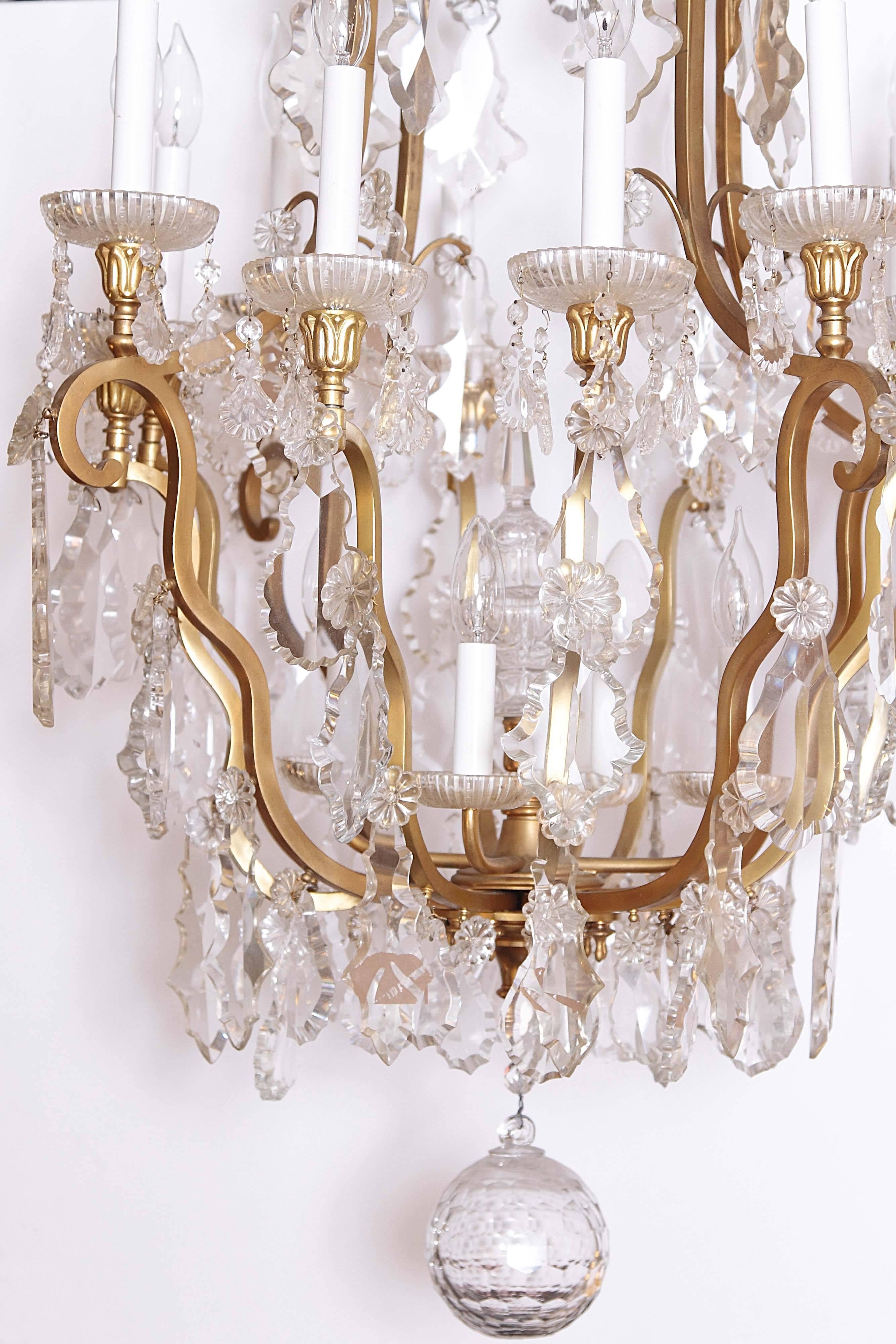 19th Century French Louis XVI Baccarat Cut Crystal Chandelier 2