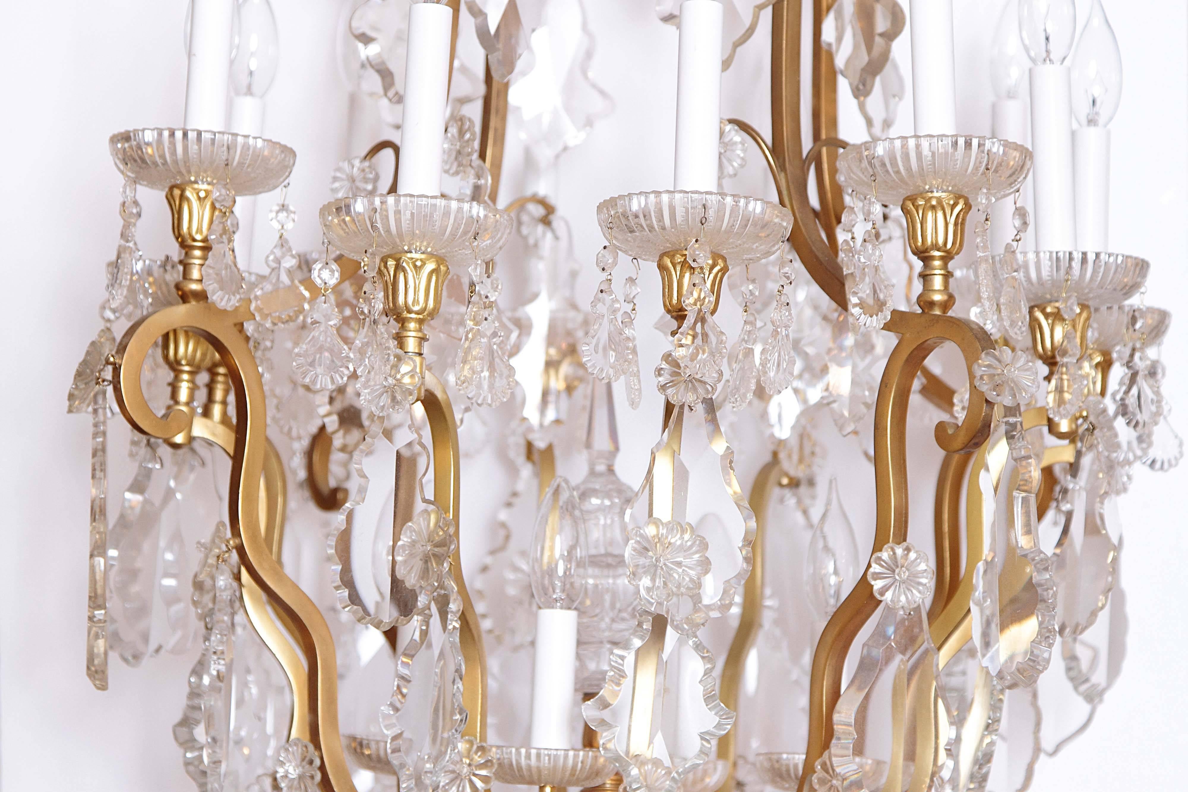 19th Century French Louis XVI Baccarat Cut Crystal Chandelier 3